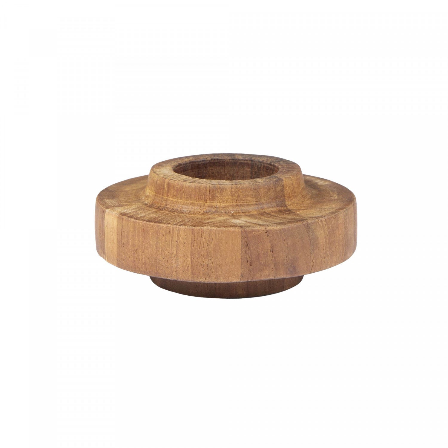 Wood Grain Bayan Ring Candle Holder - Rustic Home Decor for Wedding, Party & Table Centerpiece