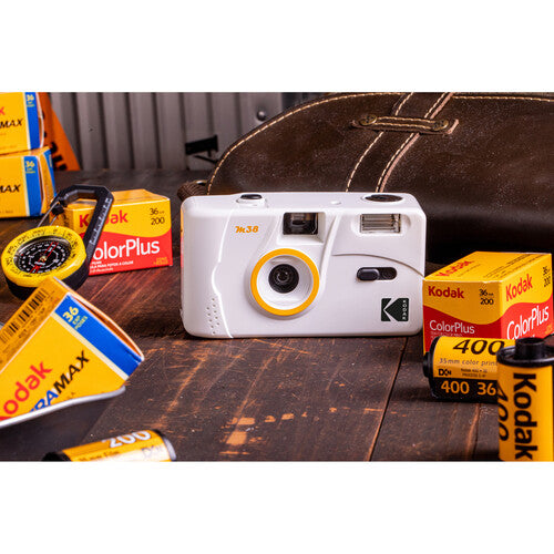 Kodak M38 35mm Film Camera with Built-in Flash - Vintage Style Point & Shoot Camera for Travel & Street Photography (Cloudy White) - Perfect for Beginners, Film Enthusiasts & Retro Lovers