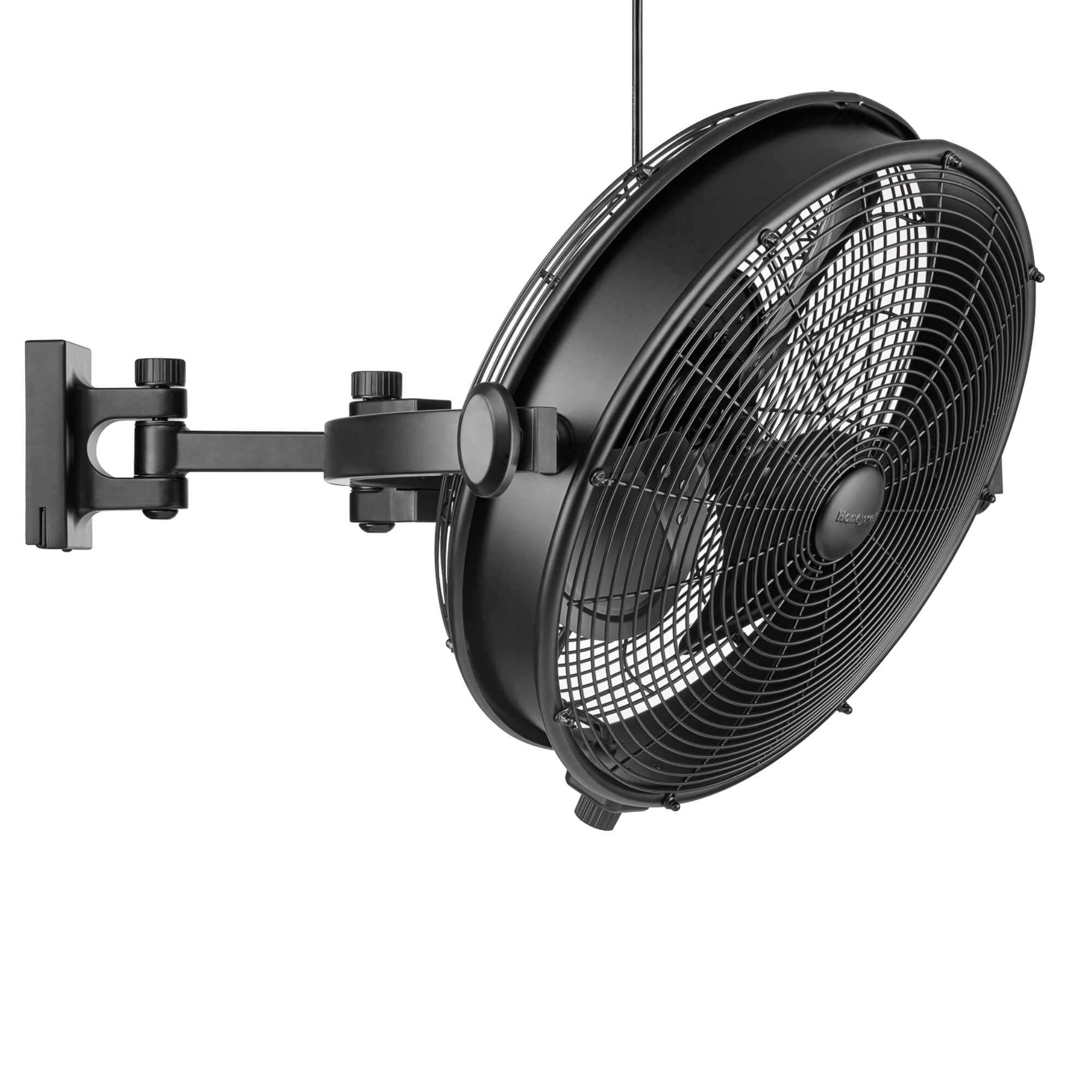 18 Inch Honeywell Indoor/Outdoor Wall Mount Fan - Black Patio Ceiling Fan with Remote Control - Perfect for Porch, Garage, and Covered Outdoor Spaces