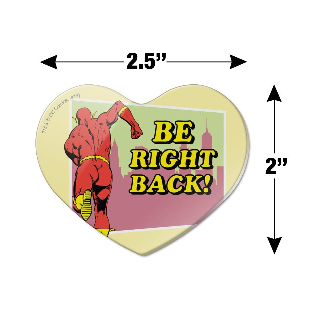 The Flash Be Right Back Heart Acrylic Fridge Magnet - Fun Superhero Refrigerator Decor for Fans & Collectors - Perfect for Kitchens, Offices & Dorm Rooms