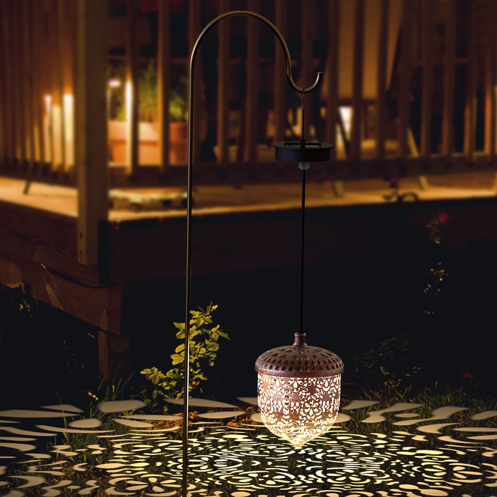 **Outdoor Solar Pathway Lights - Large Waterproof LED Solar Lanterns for Garden, Porch, Patio & Walkway - Bronze Metal Solar Lights for Nighttime Illumination & Decoration**