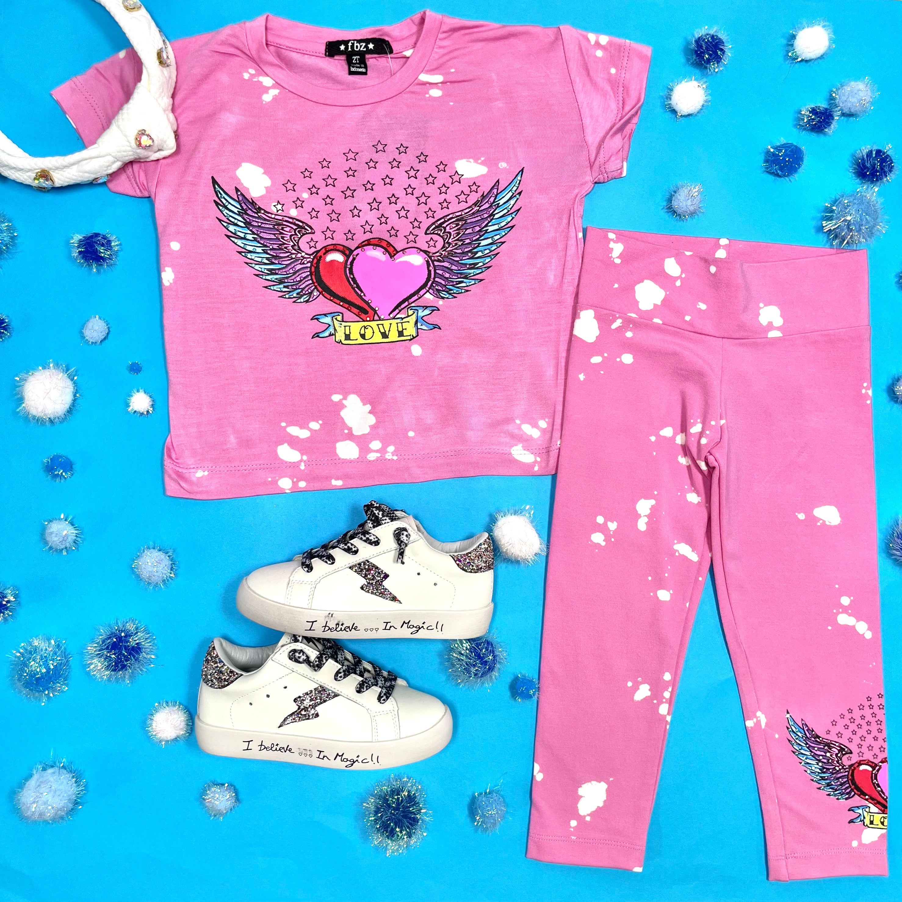 Heart Winged Leggings - Women's Printed Yoga Pants for Workout, Running & Lounge Wear - Perfect for Gym, Fitness & Casual Outfits