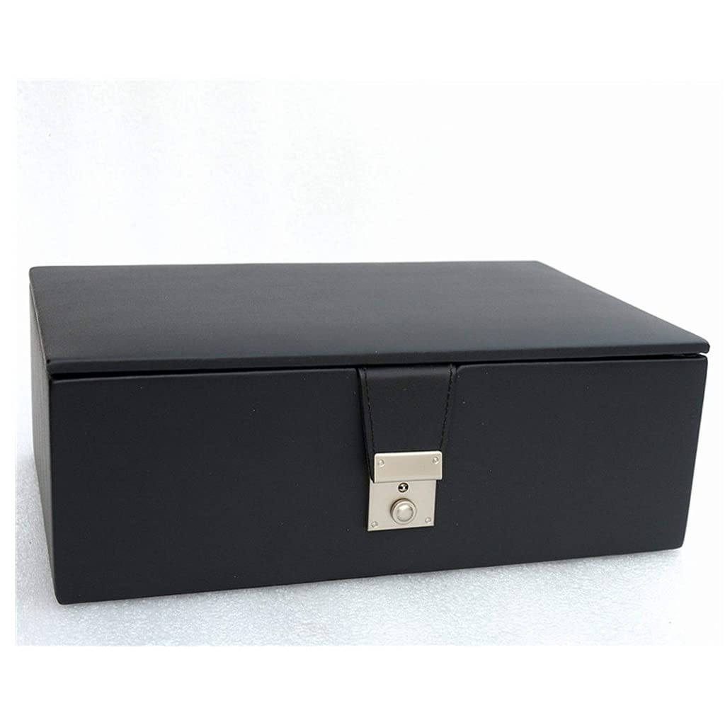 Premium Leather Chess Piece Storage Box - Black Travel Organizer with 34 Slots for 4-4.25in King Chess Pieces | Portable Chess Accessories Case for Tournament, Home & Travel | Perfect for Chess Enthusiasts, Club Games & On-the-Go Play