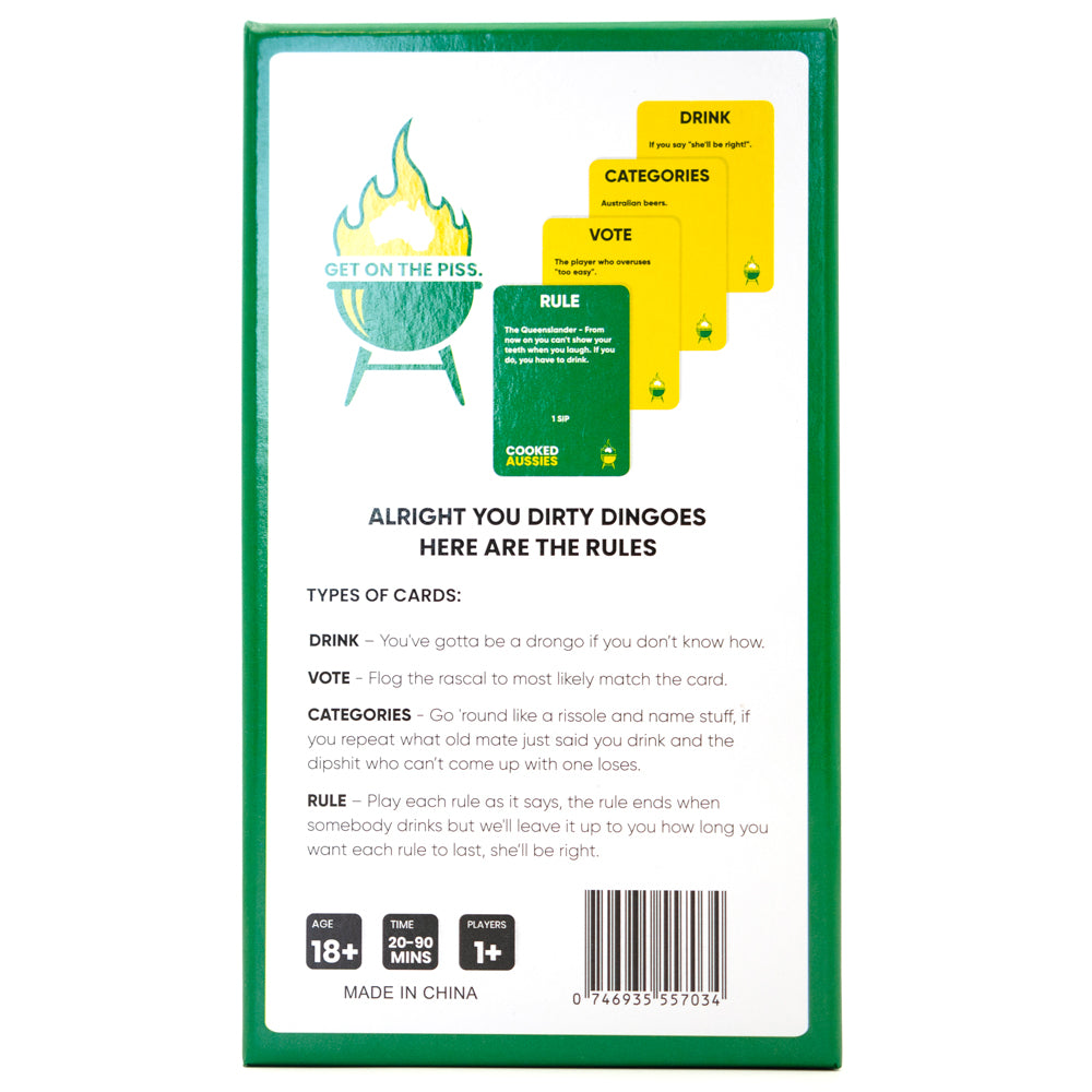 Fun Drinking Card Game for Adults - Australian Themed Party Game for Social Gatherings & Game Nights