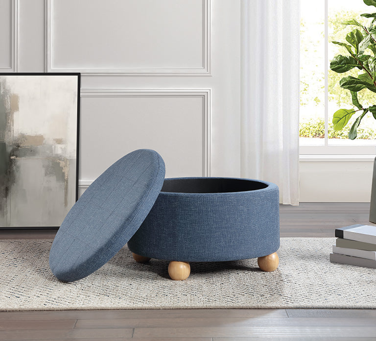 Office Star Baynes Storage Ottoman with Removable Top - Versatile Footrest, Seat & Storage Bench for Living Room, Bedroom & Office [BNS]