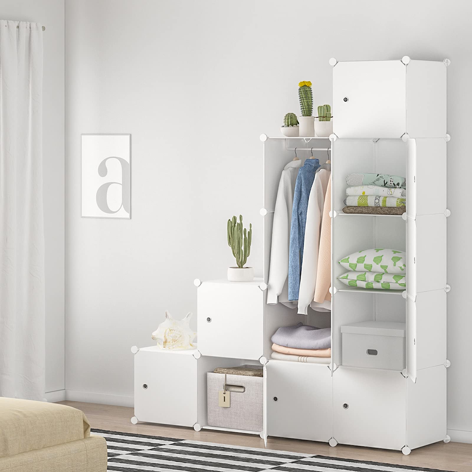 Aeitc 12-Cube Storage Organizer with Doors, 14