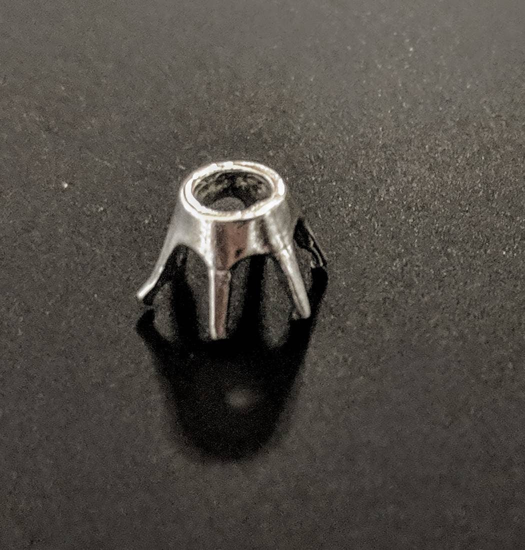 1.7mm 15mm Round 6-Prong Sterling Silver/14K Gold/Platinum Jewelry Head - DIY Ring, Earring or Pendant Setting - Custom Handmade Jewelry Supplies for Engagement Rings, Wedding Bands & Fine Jewelry Making