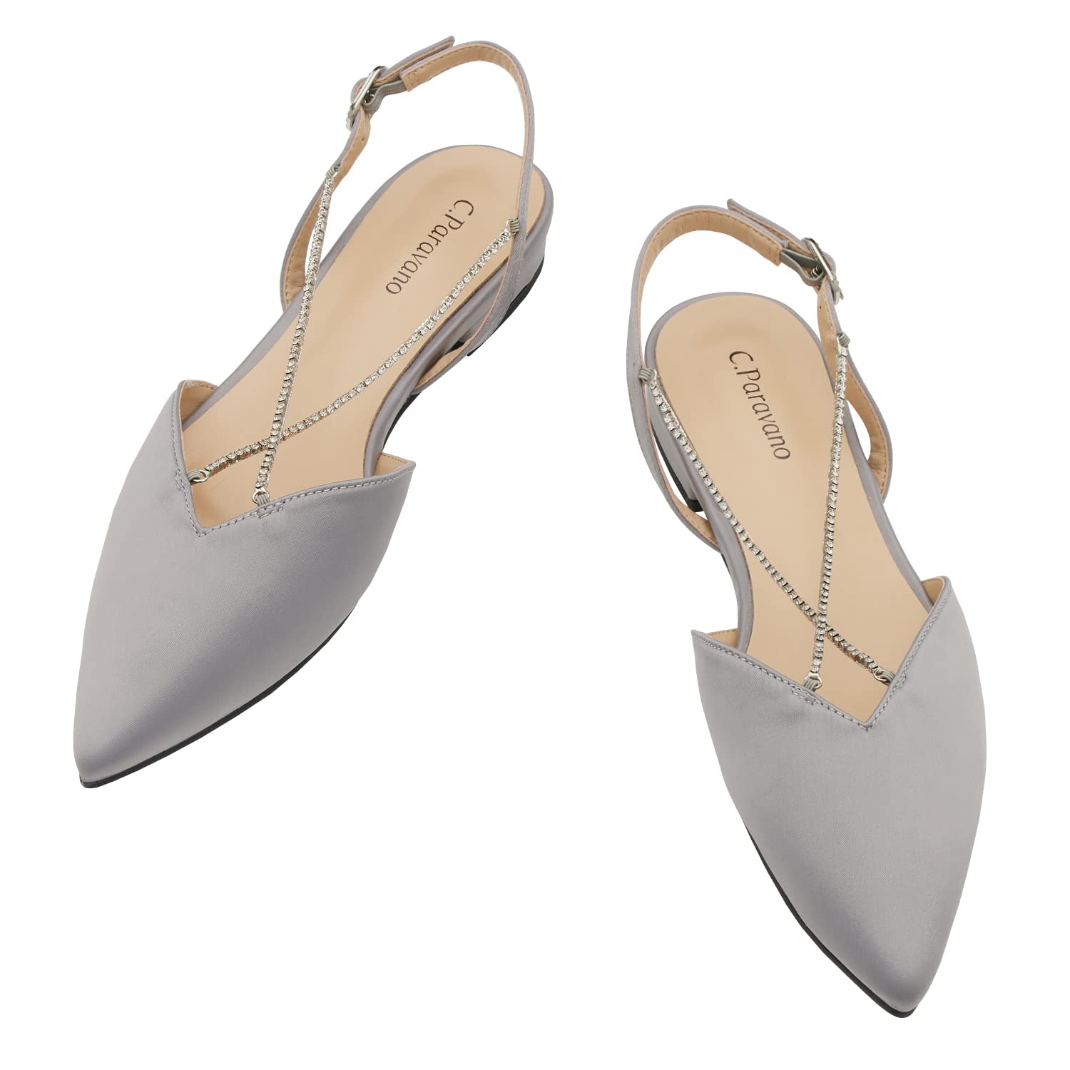 C.Paravano Women's Slingback Pumps - Comfortable Designer Heels for Work, Party & Wedding | Elegant Slingback Sandals & Dress Shoes for Women | Perfect for Office, Evening Events & Special Occasions