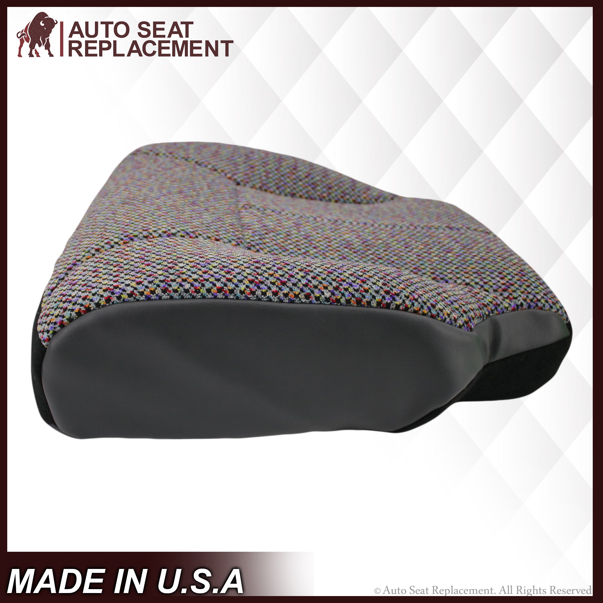 1998-2002 Dodge Ram 1500 2500 3500 SLT Laramie Custom Fit Cloth Seat Covers with Dark Gray Skirt - Perfect for Truck Protection & Interior Upgrade | Choose Your Style