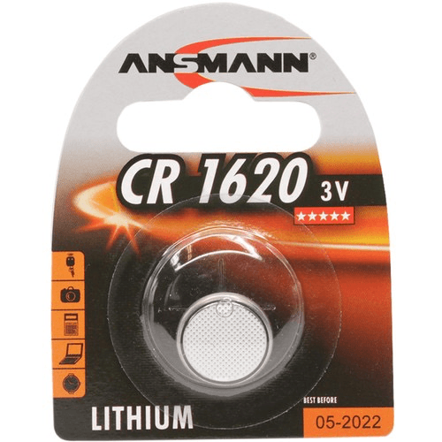 Ansmann CR1620 Lithium Coin Battery - 3V Long-Lasting Power for Watches, Calculators, and Key Fobs - Reliable Replacement Battery for Small Electronics
