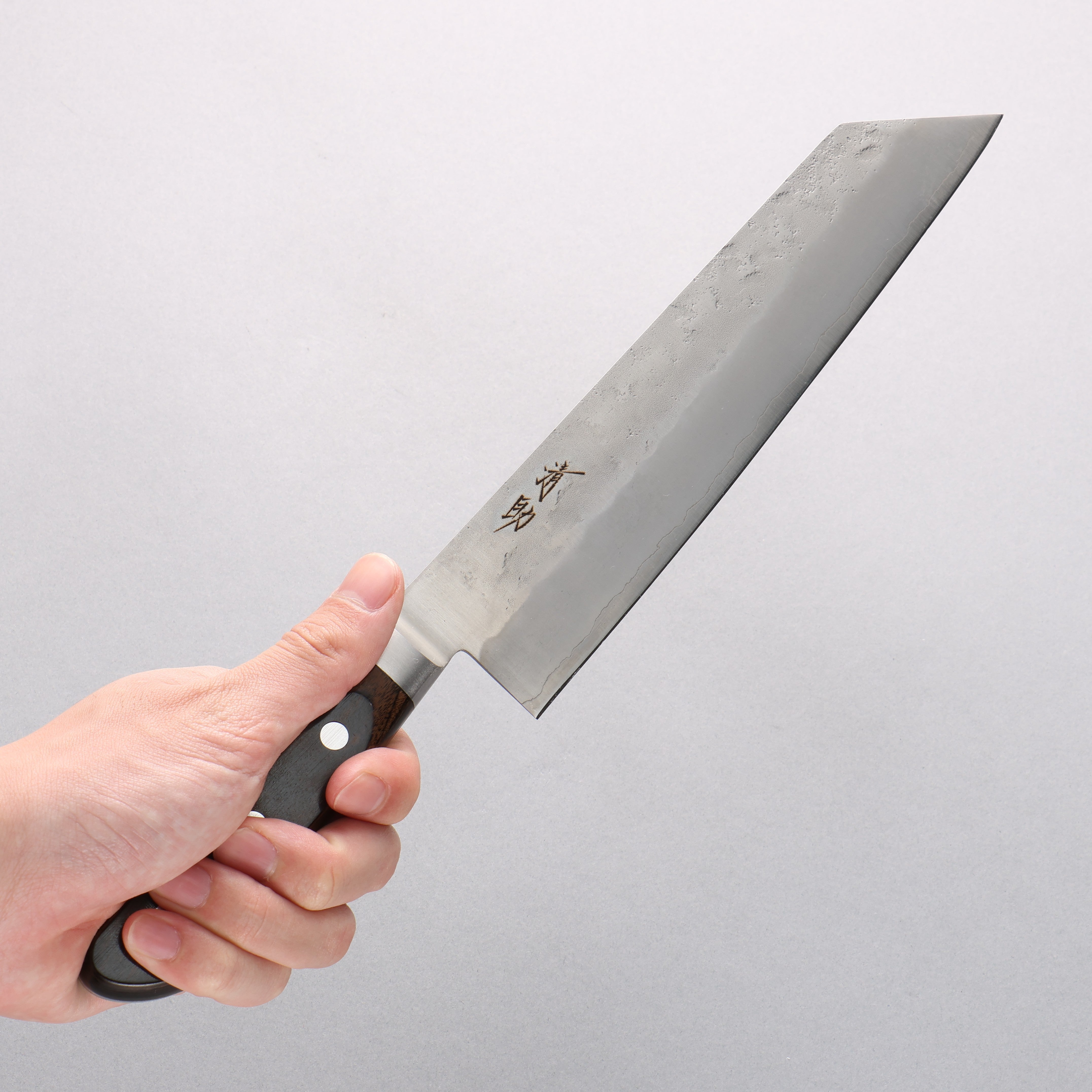 Premium Seisuke Silver Steel No.3 Nashiji Kiritsuke Gyuto 210mm Japanese Chef Knife - Brown Pakkawood Handle for Sushi, Sashimi & Precision Cutting