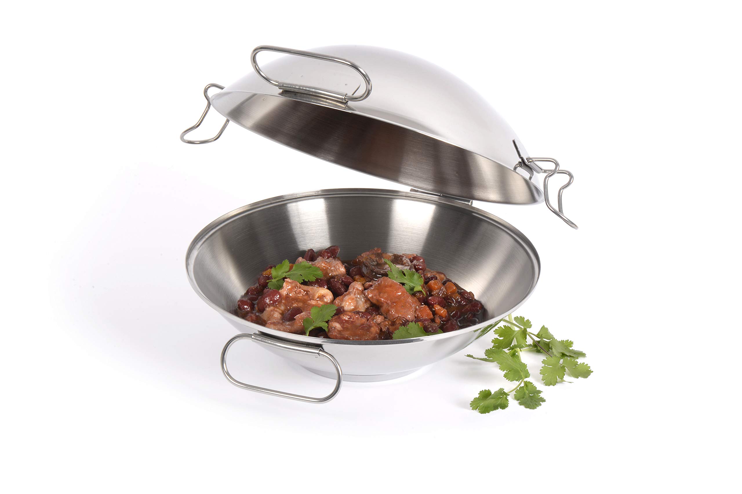 ART32804 Stainless Steel Cataplana Casserole Dish 36cm - Perfect for Seafood Stews, Portuguese Cuisine & Stovetop Cooking