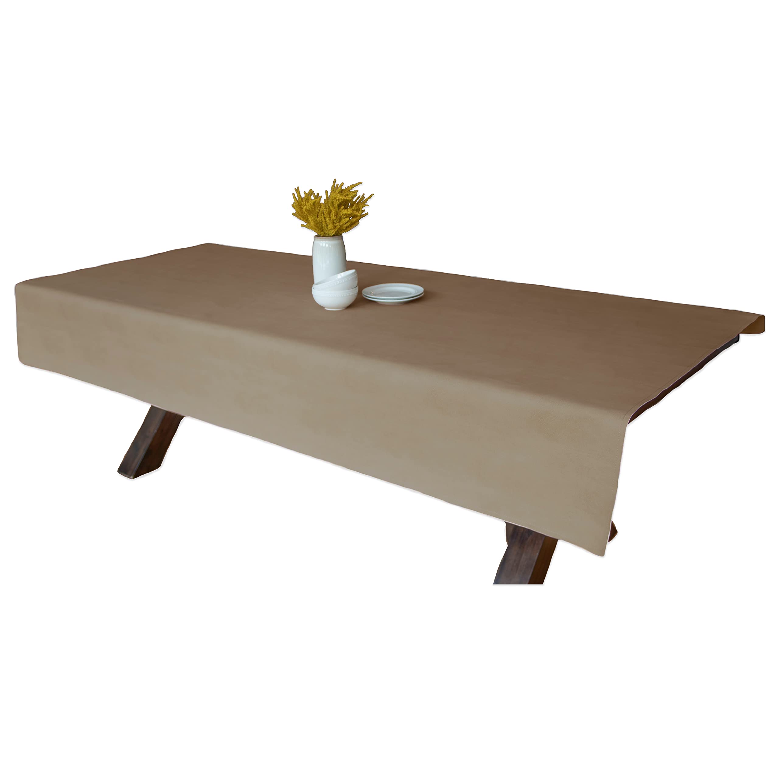 Premium SONDER Genuine Leather Table Mat - 8ft x 54in (Brown) - Heat Resistant & Scratch Proof Dining Table Protector for Home, Office, Restaurant & Events