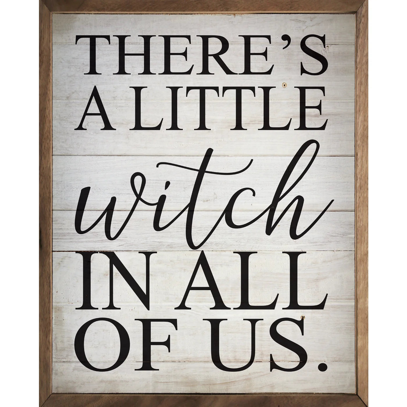 Enchanted Little Witch Wood Framed Wall Art Print - Gothic Halloween Decor for Home, Nursery & Witchy Aesthetic Room