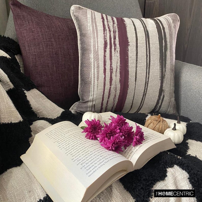 Berry Martini Purple Silk Throw Pillow Cover - Elegant Home Decor for Living Room, Bedroom & Sofa - Soft Luxury Cushion Cover for Modern Interior Design