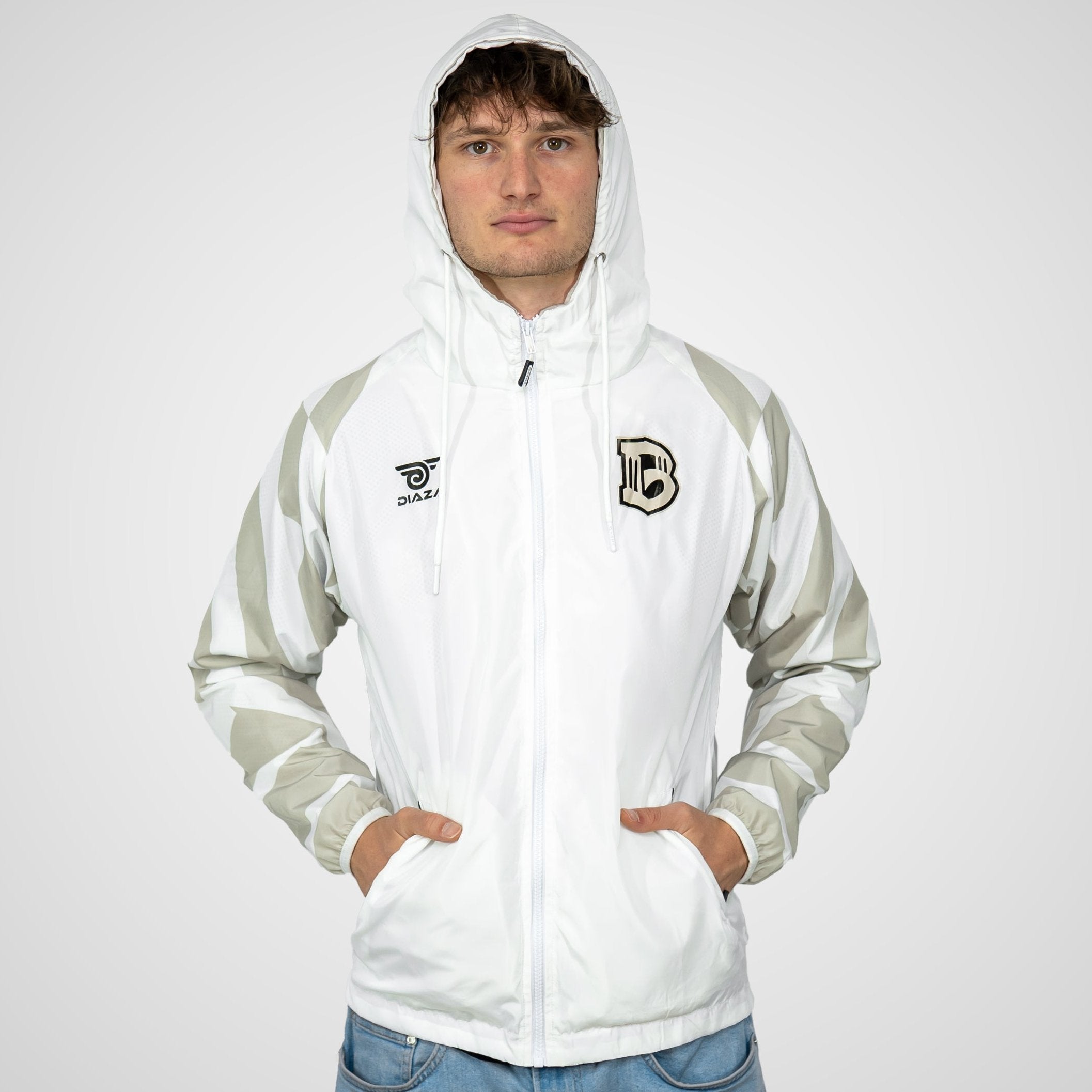 Brooklyn FC White Windbreaker Jacket - Lightweight Waterproof Running Jacket for Men & Women - Perfect for Outdoor Sports, Jogging, and Casual Wear