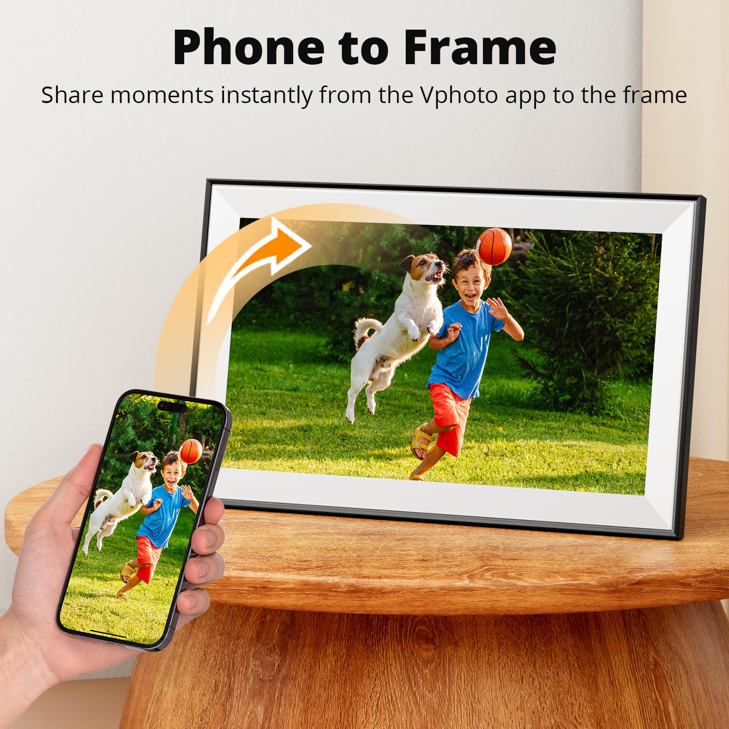 Dragon Touch 15.6 Inch WiFi Digital Picture Frame with 32GB Storage - Full HD 1080P Touchscreen, Auto-Rotate, Instant Photo/Video Sharing via Free App | Perfect Gift for Mom, Dad & Family | Display Memories in Living Room, Bedroom or Office