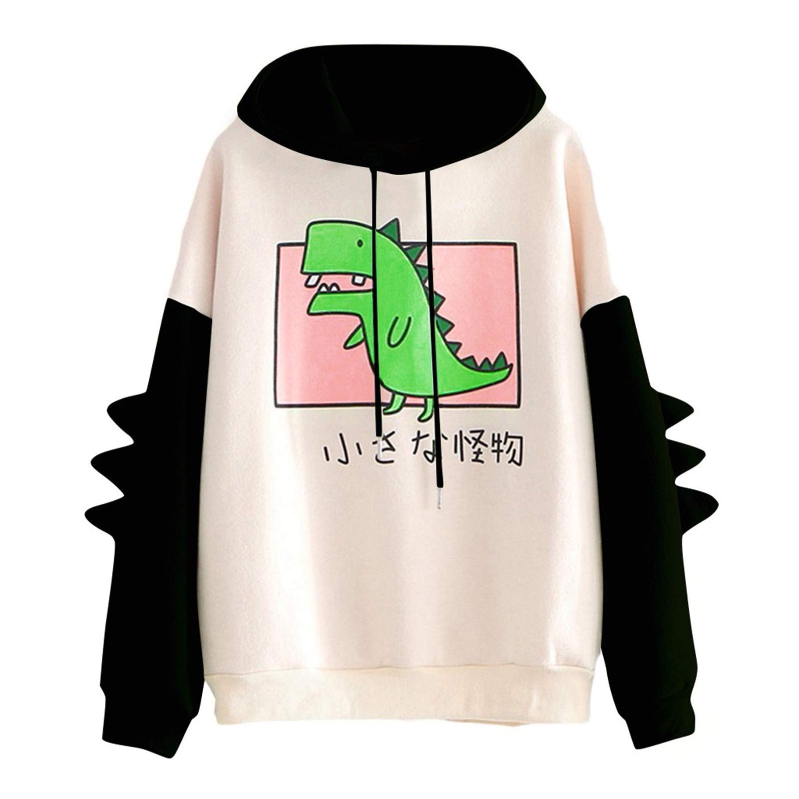 Women's Casual Dinosaur Print Long Sleeve Sweatshirt - Trendy Graphic Pullover Top for Everyday Wear, Street Style & Cozy Outfits