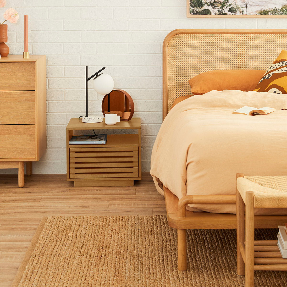 Modern Wooden Nightstand with Drawer - Stylish Bedside Table for Bedroom, Living Room, or Office - Perfect for Storing Books, Lamps, and Essentials