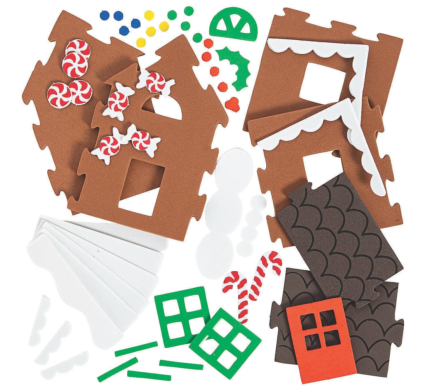 Christmas Gingerbread House Craft Kits 3D - DIY Holiday Decorations (2 Pack, Individually Packed) | Perfect for Family Bonding, Christmas Party Activities & Festive Home Decor