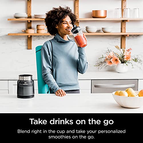 Ninja BN400C Personal Nutri-Blender Pro 1000W with Auto-iQ Technology - Powerful Countertop Blender for Smoothies, Protein Shakes & Meal Prep - Perfect for Home Kitchen & Healthy Lifestyle (Silver)
