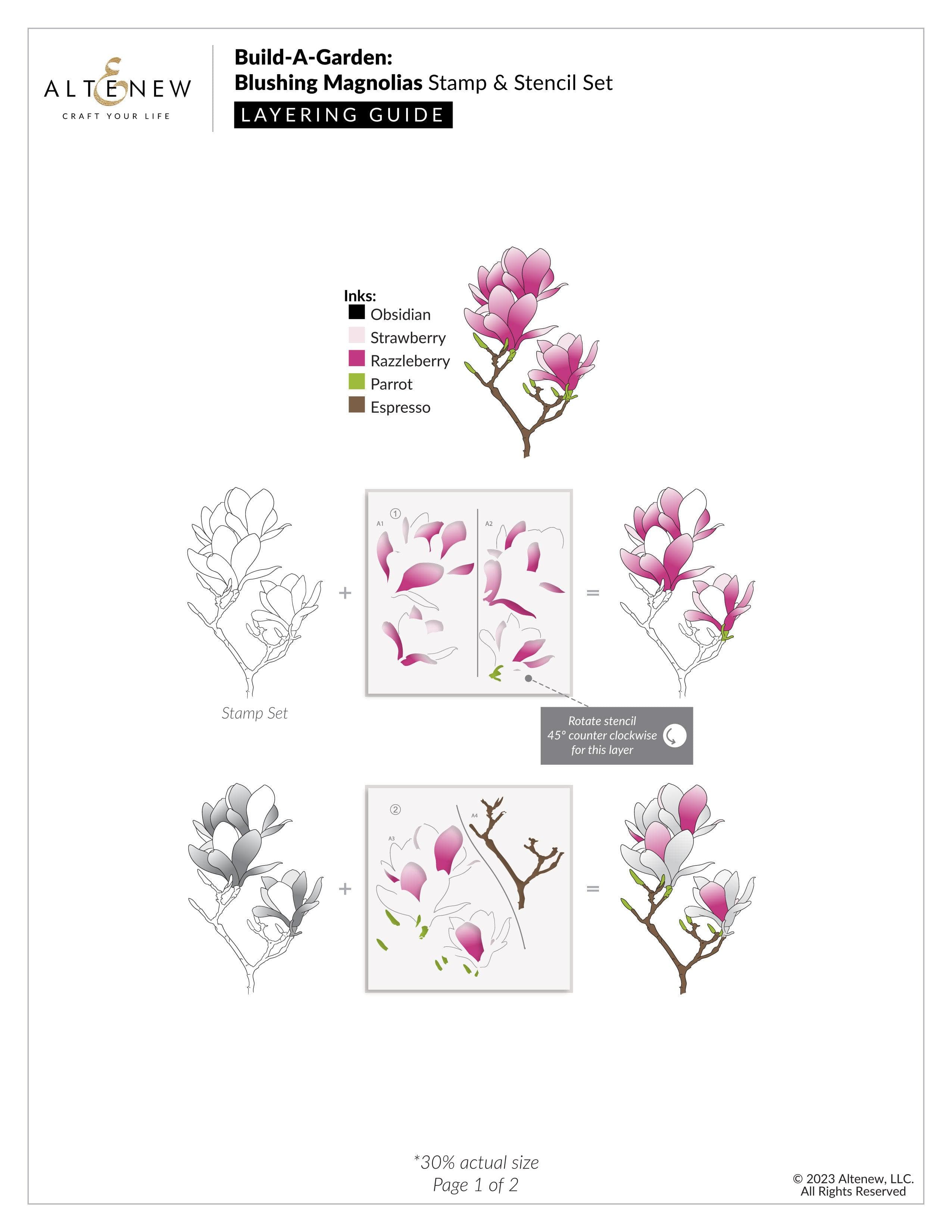 Blushing Magnolia Die Cut Bundle for Card Making & Scrapbooking - DIY Garden Theme Paper Craft Supplies for Greeting Cards, Invitations, and Home Decor