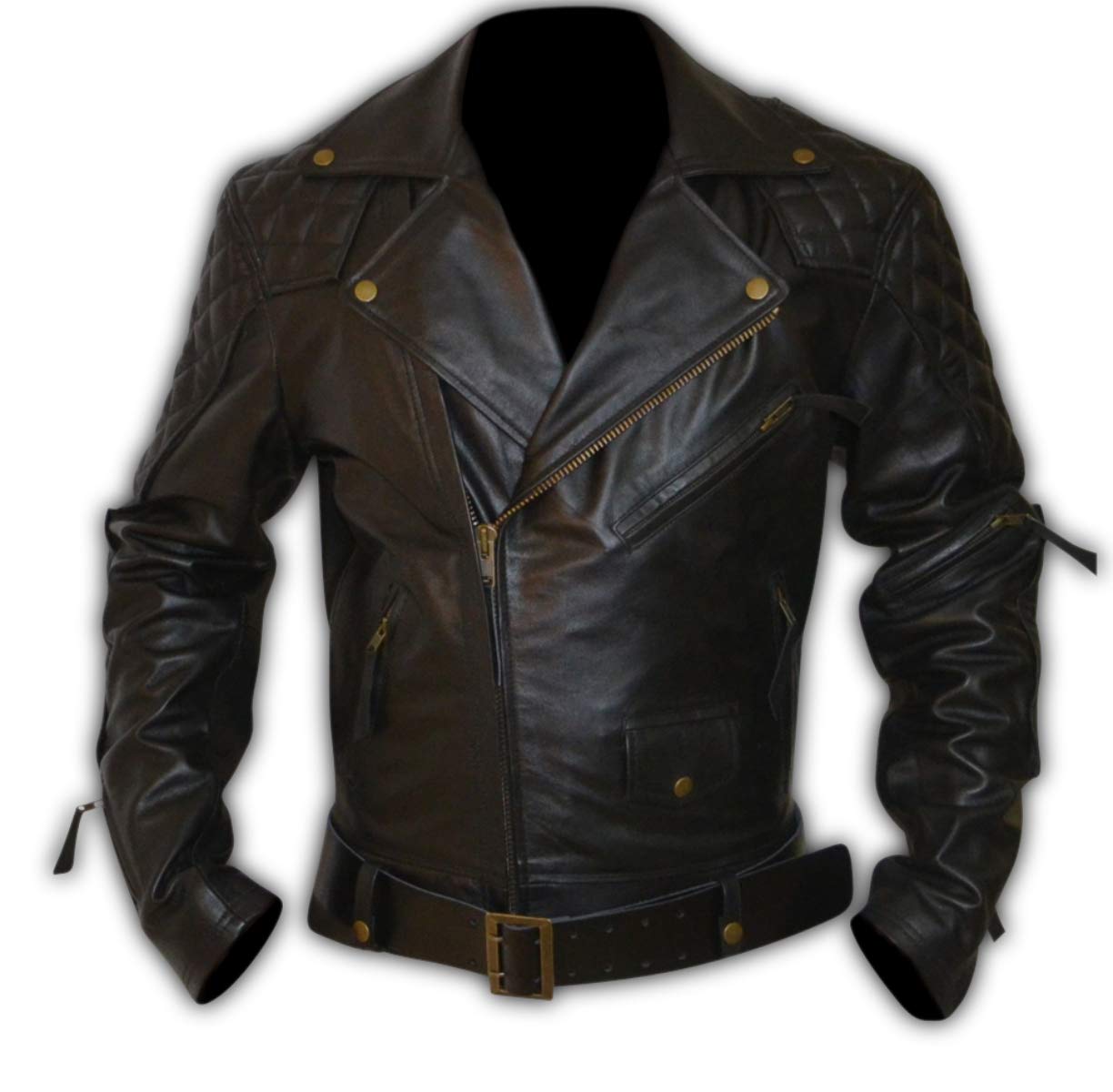 Men's Black Asymmetrical Leather Biker Jacket - Motorcycle Riding Jacket for Men - Perfect for Cruising, Road Trips & Urban Fashion