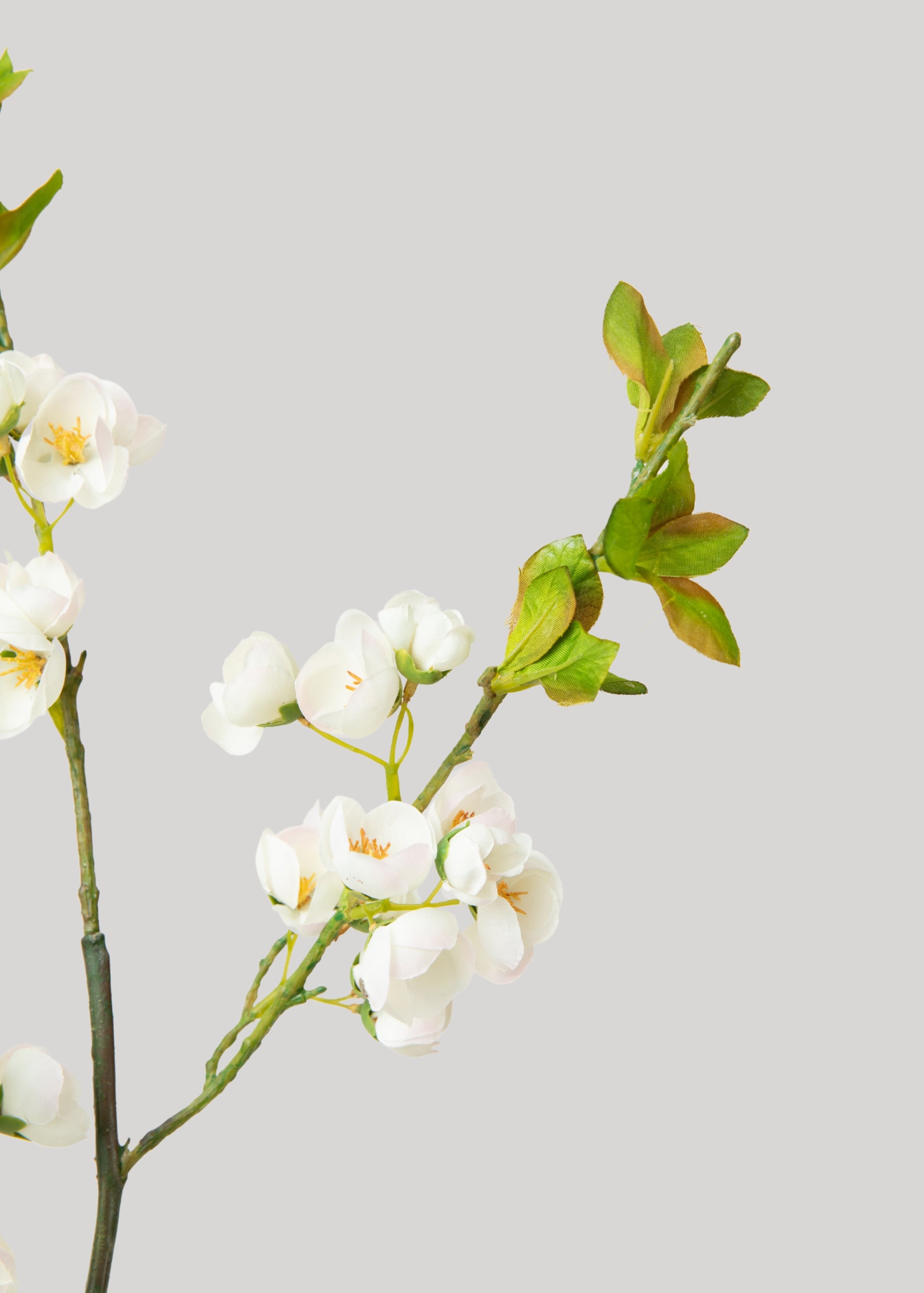 Artificial White Plum Blossom Floral Branch - 31.5