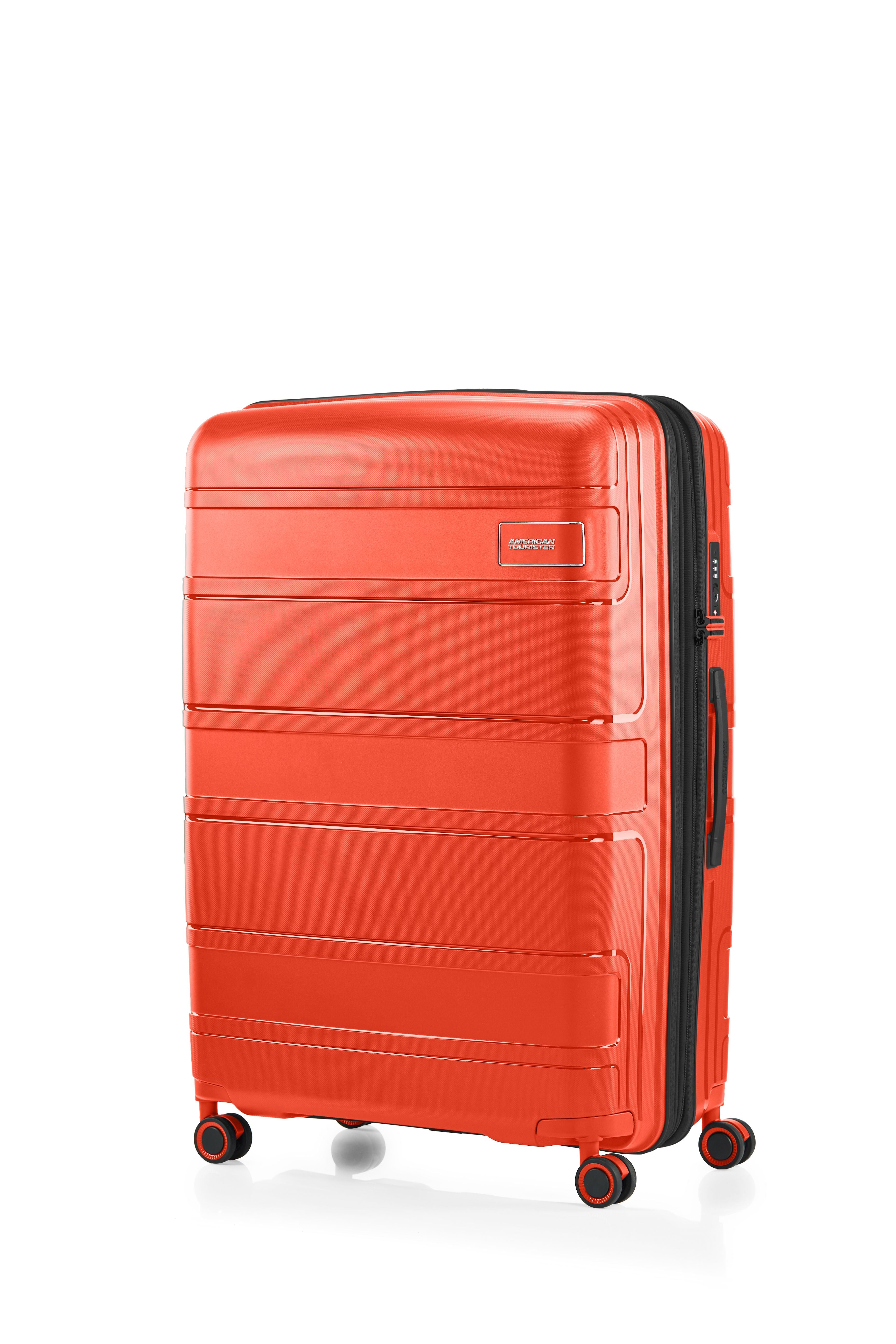 American Tourister Light Max 55cm Small Cabin Luggage - Flame Orange Carry-On Suitcase for Air Travel & Weekend Getaways