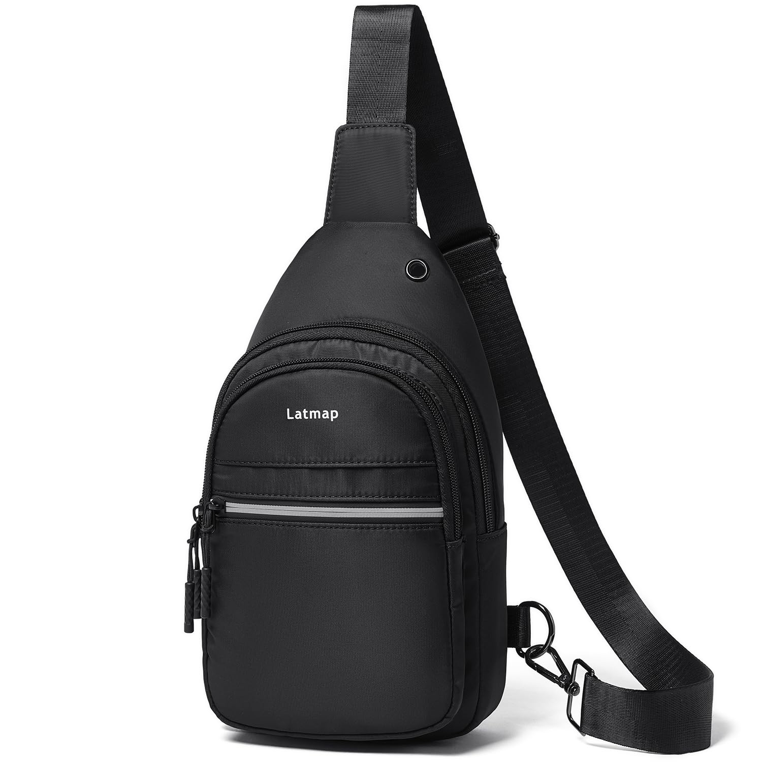 7L Sling Bag for Women & Men - Lightweight Nylon Crossbody Chest Fanny Pack - Adjustable Shoulder Strap for Travel, Hiking, Running & Daily Use - Perfect Cruise Essentials (Black)