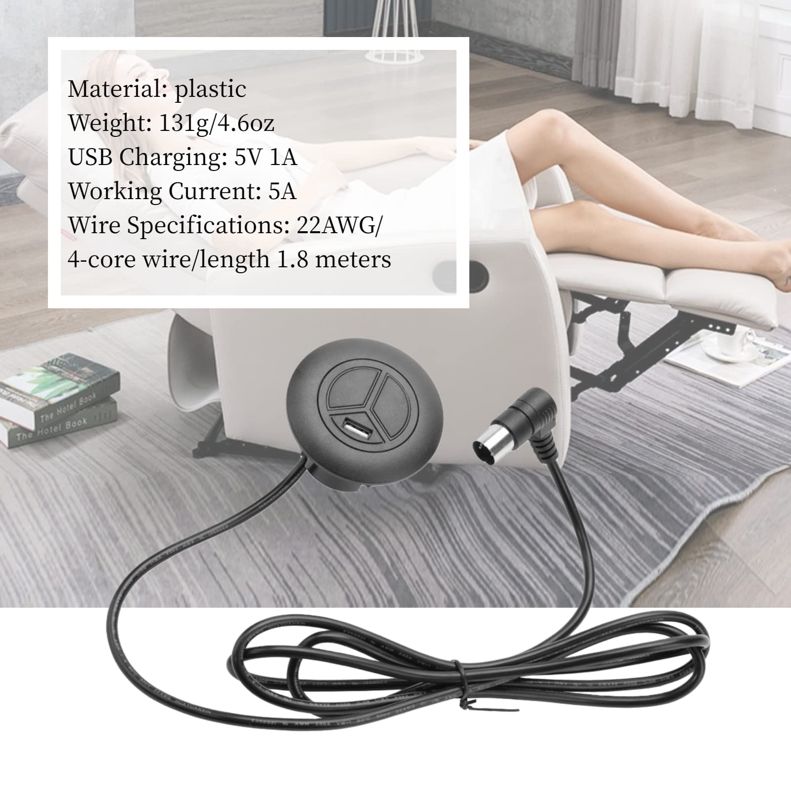 Electric Recliner Chair Remote Controller with LED Backlight - 2 Button Hand Switch for Sofa & Lift Chairs - Easy Installation - Perfect for Living Room, Home Theater & Nursing Care