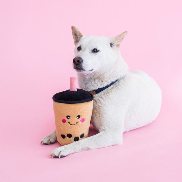 ZippyPaws NomNomz Boba Plush Dog Toy with Squeakers - Cute Boba Tea Chew Toy for Small & Medium Dogs, Perfect for Playtime, Training & Cuddling