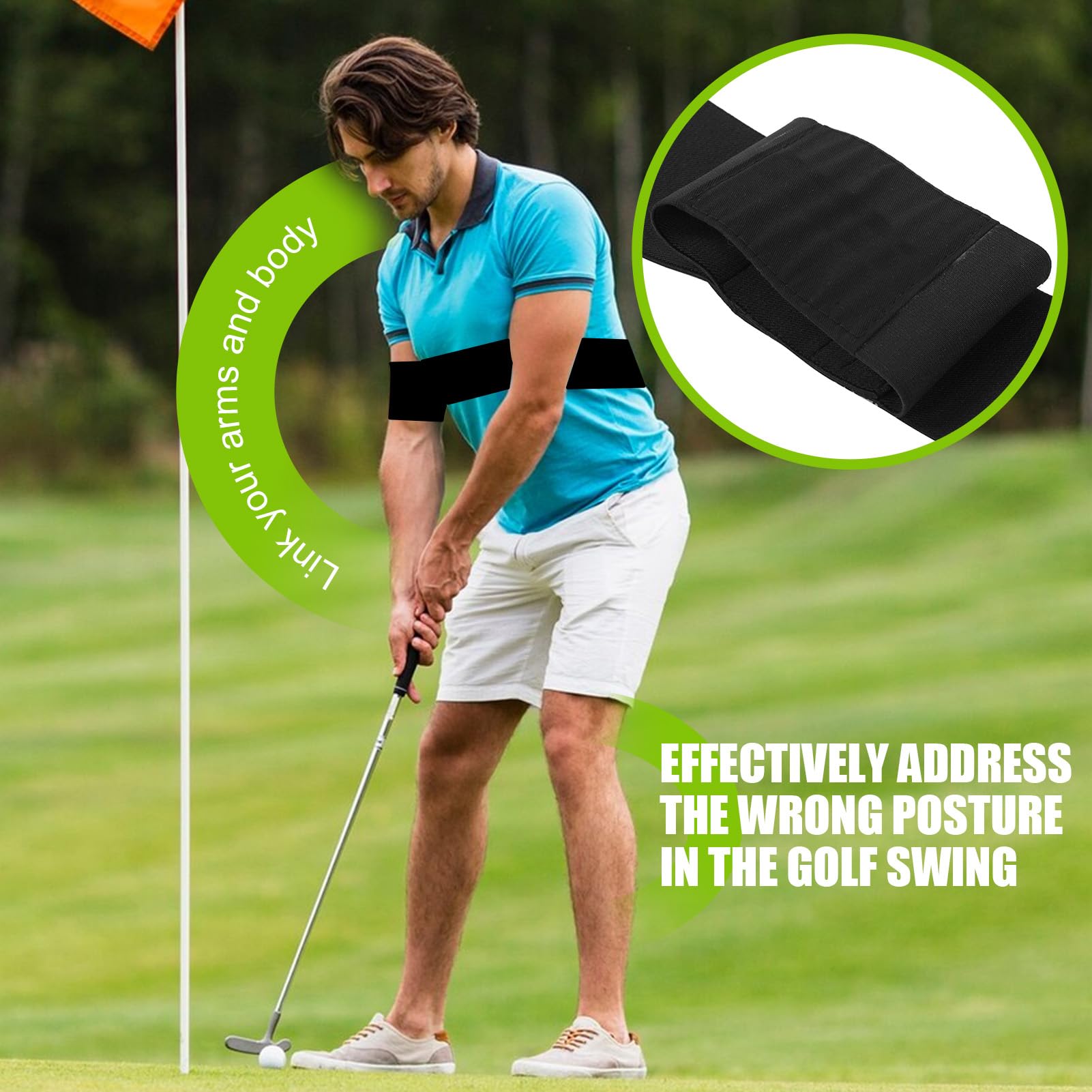 **Alvinlite Golf Swing Trainer - Pro Power Swing Corrector with Arm & Lumbar Band - Golf Alignment Practice Aid for Beginners | Improve Swing Posture & Accuracy | Perfect for Driving Range & Home Practice**