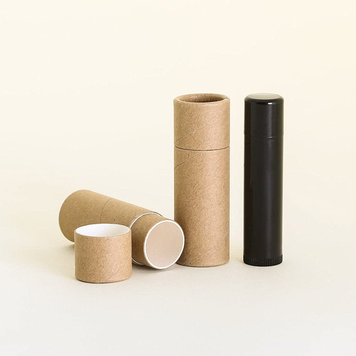 16mL Eco-Friendly Kraft Paperboard Lip Balm Tubes (100 Pack) - Perfect for DIY Lip Balm, Salve, Cosmetic & Lotion Packaging - Ideal for Small Businesses, Homemade Cosmetics & Travel-Size Products