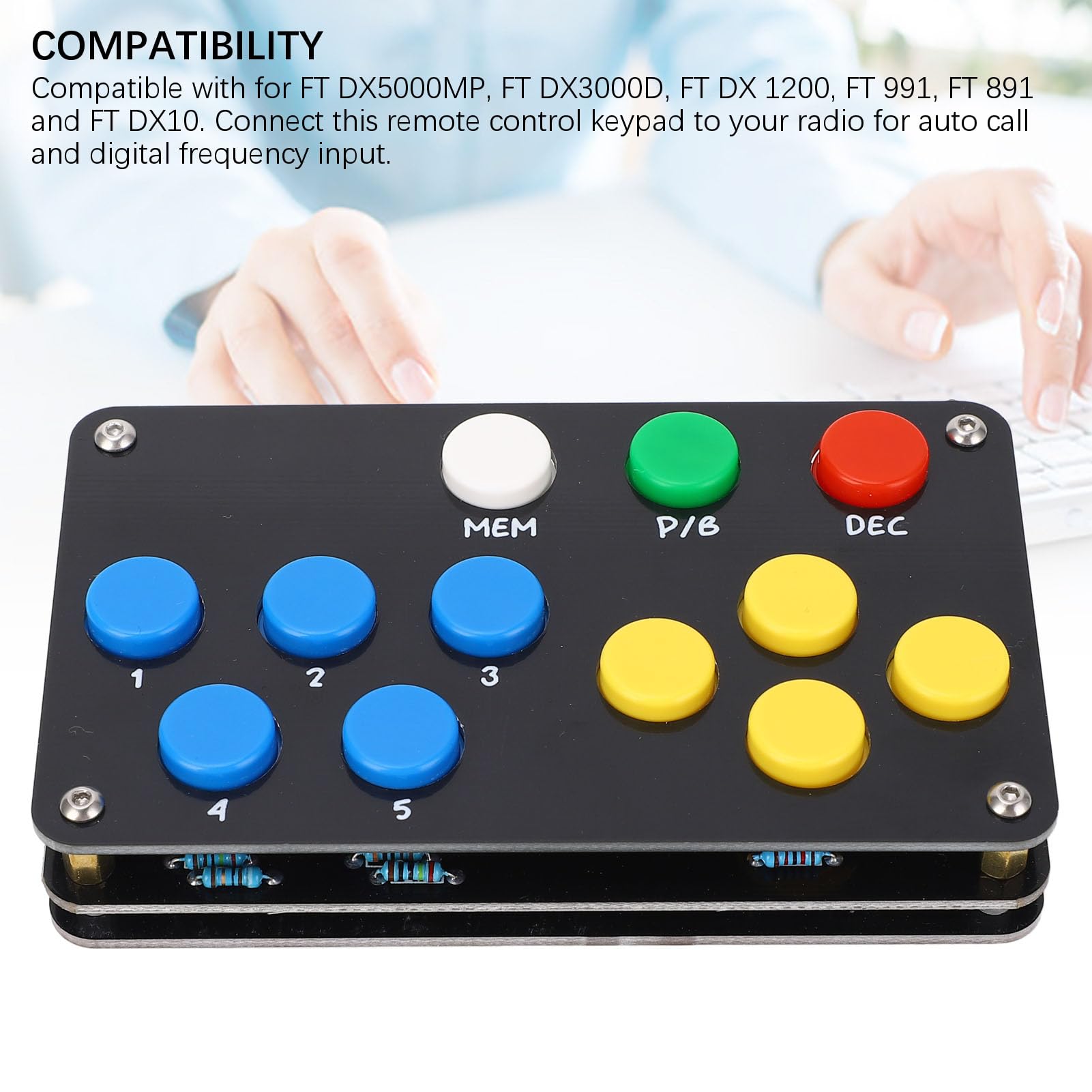 Remote Control Keypad for Shortwave Radio - Compatible with FT-DX3000, FT-DX5000, FT-1200, FT-991, FT-891 & FT-DX10 - External Voice Memory Keyboard for Ham Radio Operation - Perfect for Amateur Radio Enthusiasts & DXing