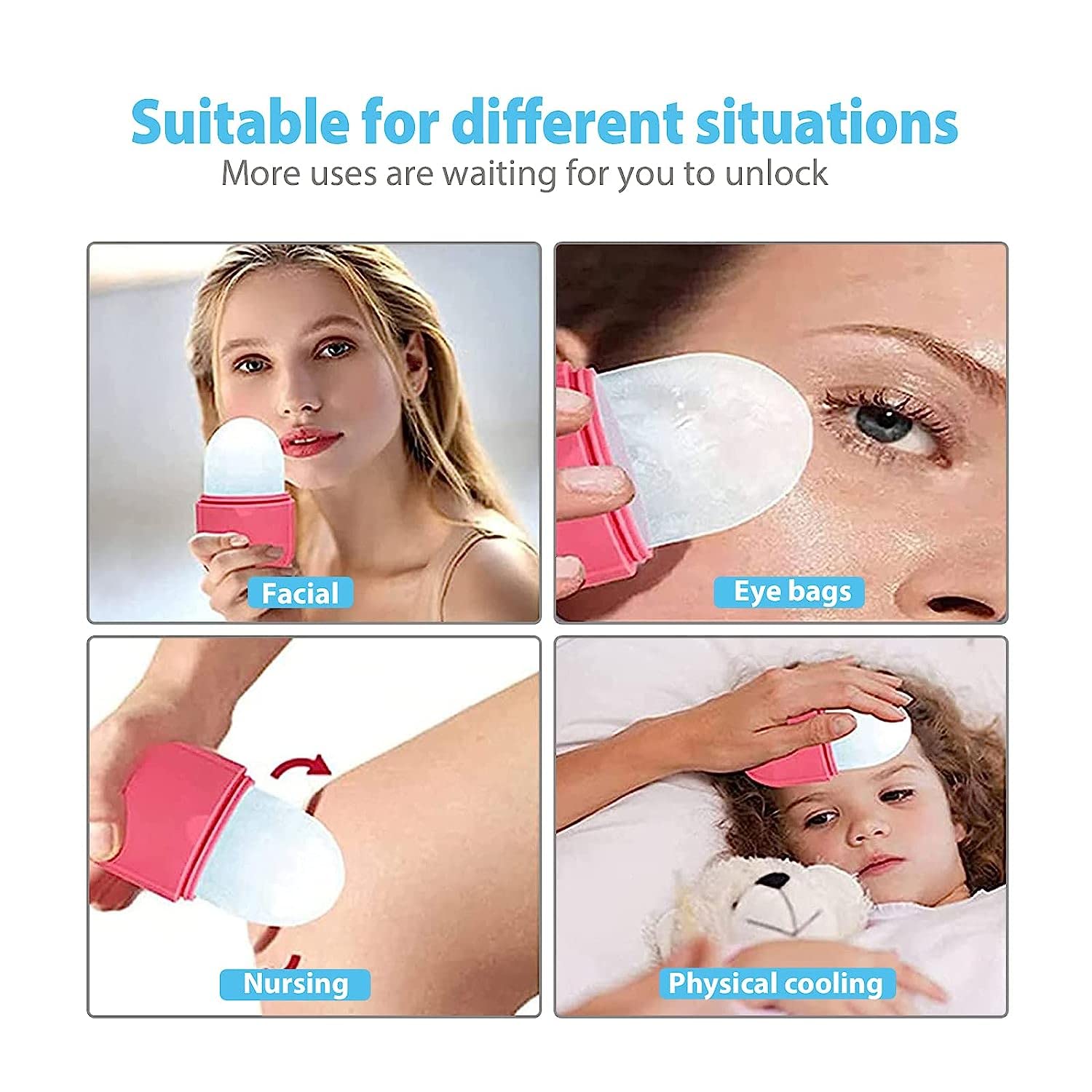 Vinban Ice Face Roller for Skin Care - Reusable Silicone Ice Stick & Eye Roller for Puffiness, Dark Circles & Glowing Skin | Cooling Facial Massage Tool for Morning Routine & Post-Workout Recovery | Perfect Gift for Women