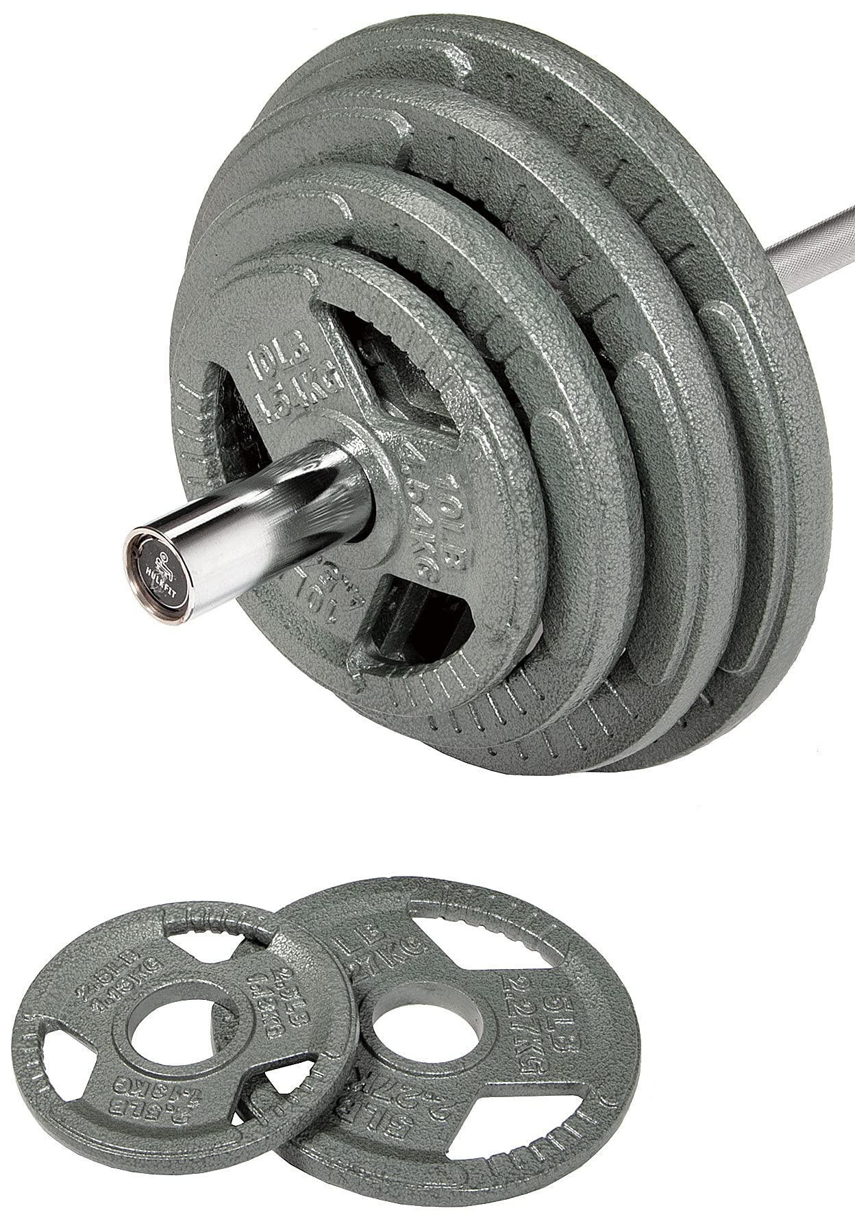Powergainz Olympic 2-Inch Cast Iron Weight Plates (45LB Pair) - Premium Strength Training & Weightlifting Equipment for Home & Commercial Gyms - Ideal for CrossFit, Powerlifting & Bodybuilding Workouts