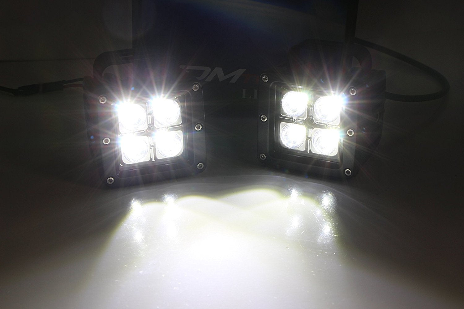 40W LED Pod Lights with Fog Light Bracket & Wiring Kit - Compatible with 2005-2007 Ford F250 F350 F450 Excursion - Off-Road, Fog, Work Light for Trucks & SUVs