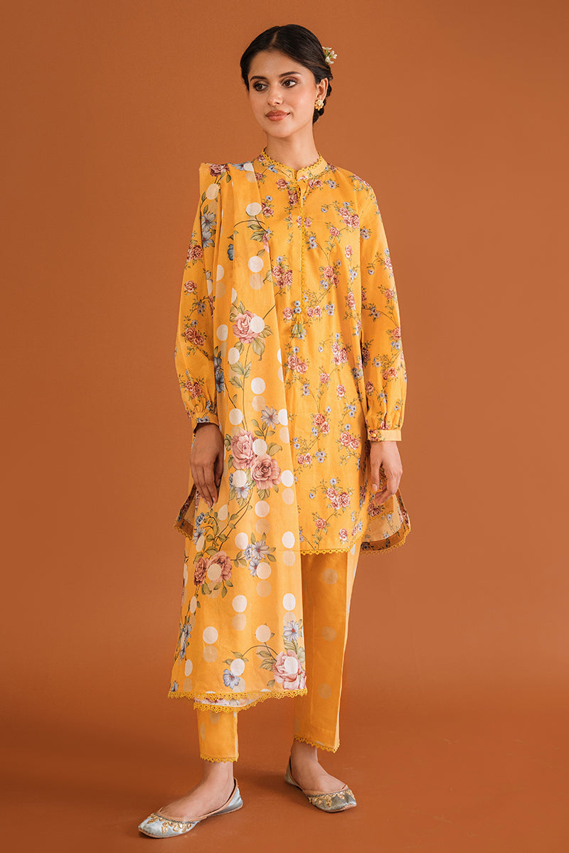 IRIS JOY 3-Piece Printed Lawn Suit for Women - Floral Summer Outfit - Casual & Party Wear - Perfect for Weddings, Picnics & Outdoor Events