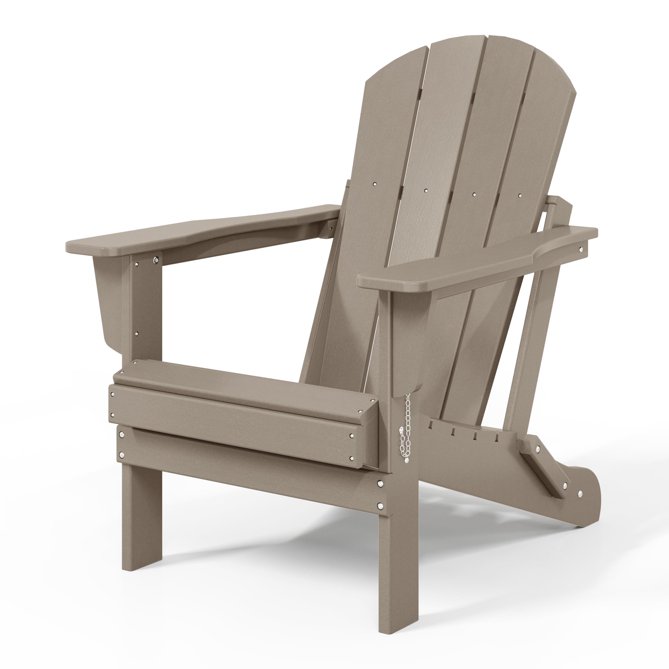 **WO Home Furniture Adirondack Chair Lounger - Outdoor Folding Chair for Fire Pit, Beach, Balcony, Backyard, Lawn, Patio, Pool, Deck & Garden - Weathered Wood Finish - Perfect for Relaxing, Sunbathing & Outdoor Gatherings**