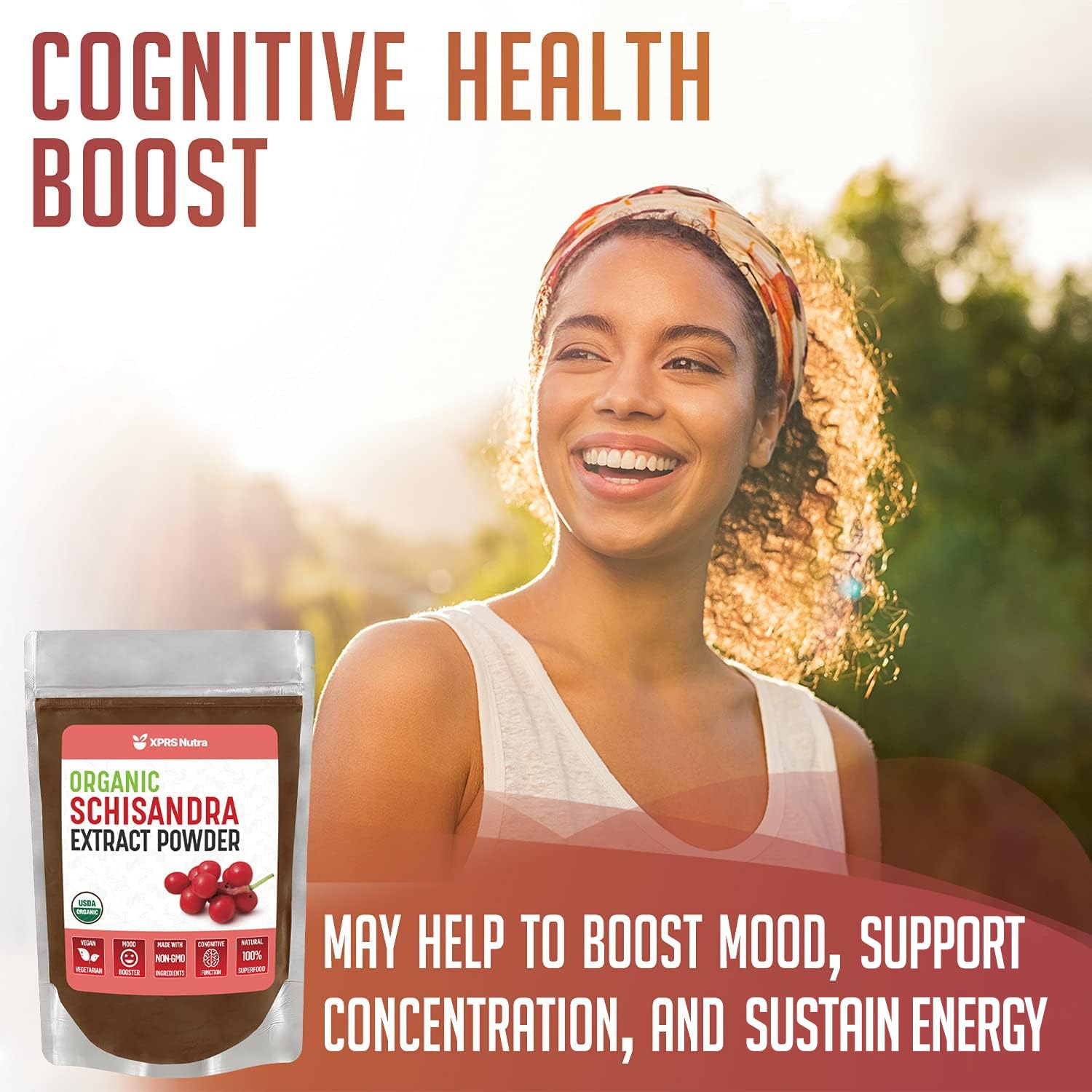 Organic Schisandra Berry Powder Extract - USDA Certified Premium Schisandra Powder for Brain Health, Immunity & Energy - Vegan Superfood Supplement (8 oz) - Perfect for Smoothies, Teas & Wellness Drinks