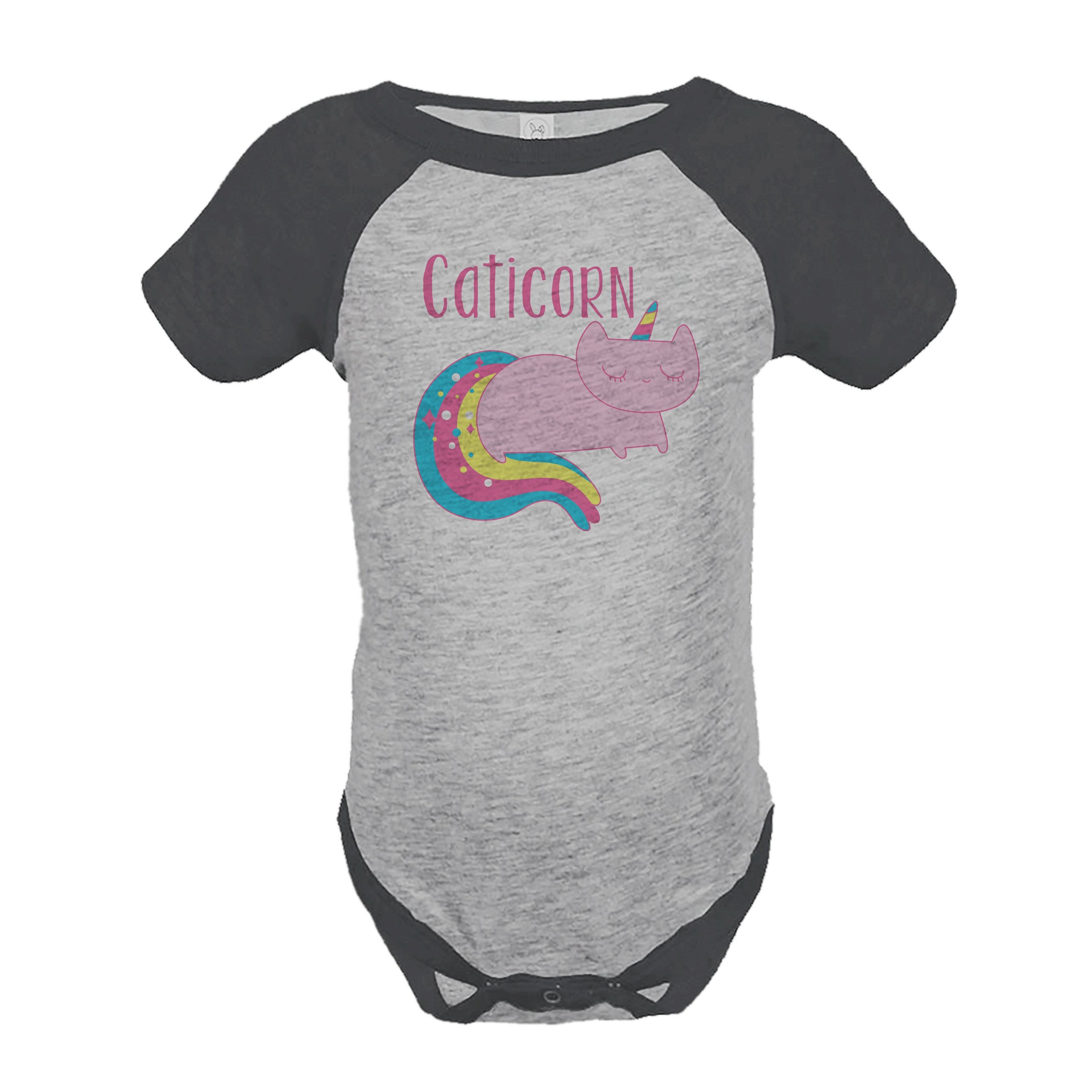 7 ate 9 Apparel Kids Cat Unicorn One-Piece Romper - Grey | Soft Cotton Baby Bodysuit for Girls & Boys | Perfect for Playdates, Birthday Parties & Photo Shoots