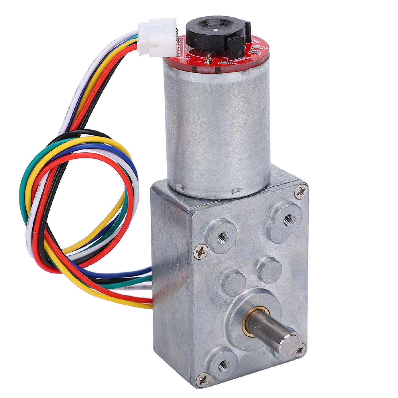 12V 40RPM DC Worm Gear Motor - Industrial Grade 20-60 RPM Gear Reduction Motor for Conveyors, Robotics & Automation Equipment