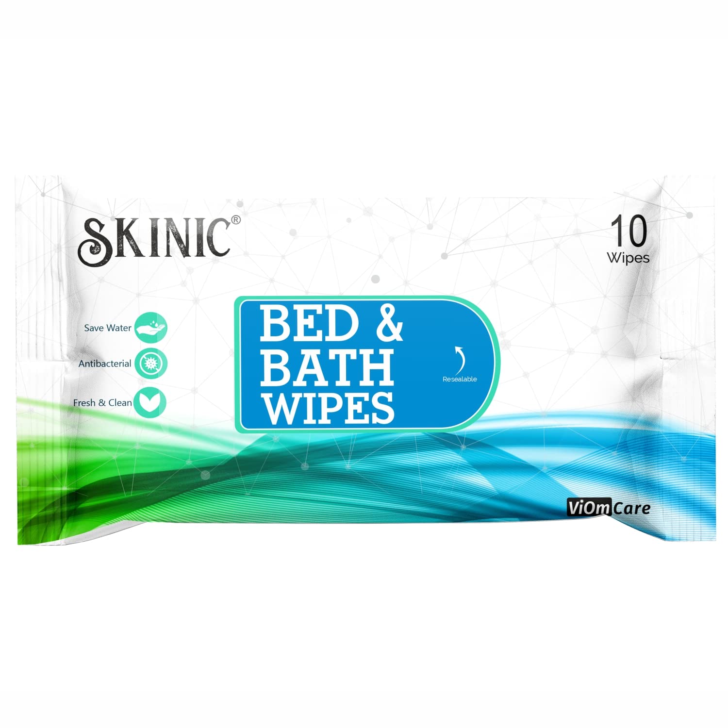 SKINIC Adult Body Cleansing Wipes - Gentle Hygienic Bath Sponges for Seniors & Disabled | Moisturizing No-Rinse Wash Cloths | Pack of 100 | Ideal for Hospital Care, Travel & Bedridden Patients