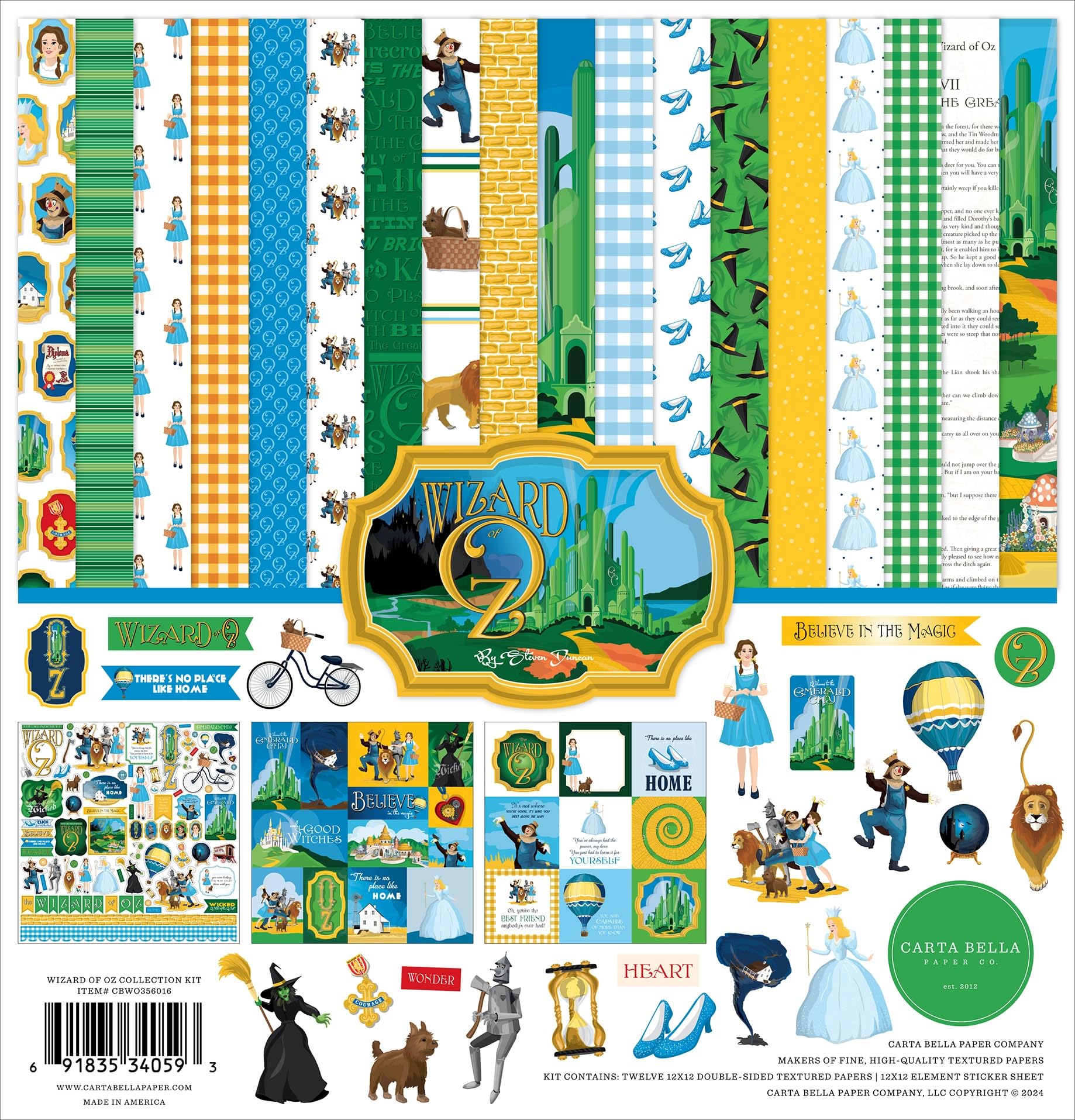 Echo Park Paper Wizard of Oz Scrapbooking Collection Kit - Perfect for DIY Cards, Memory Albums, and Home Decor Projects