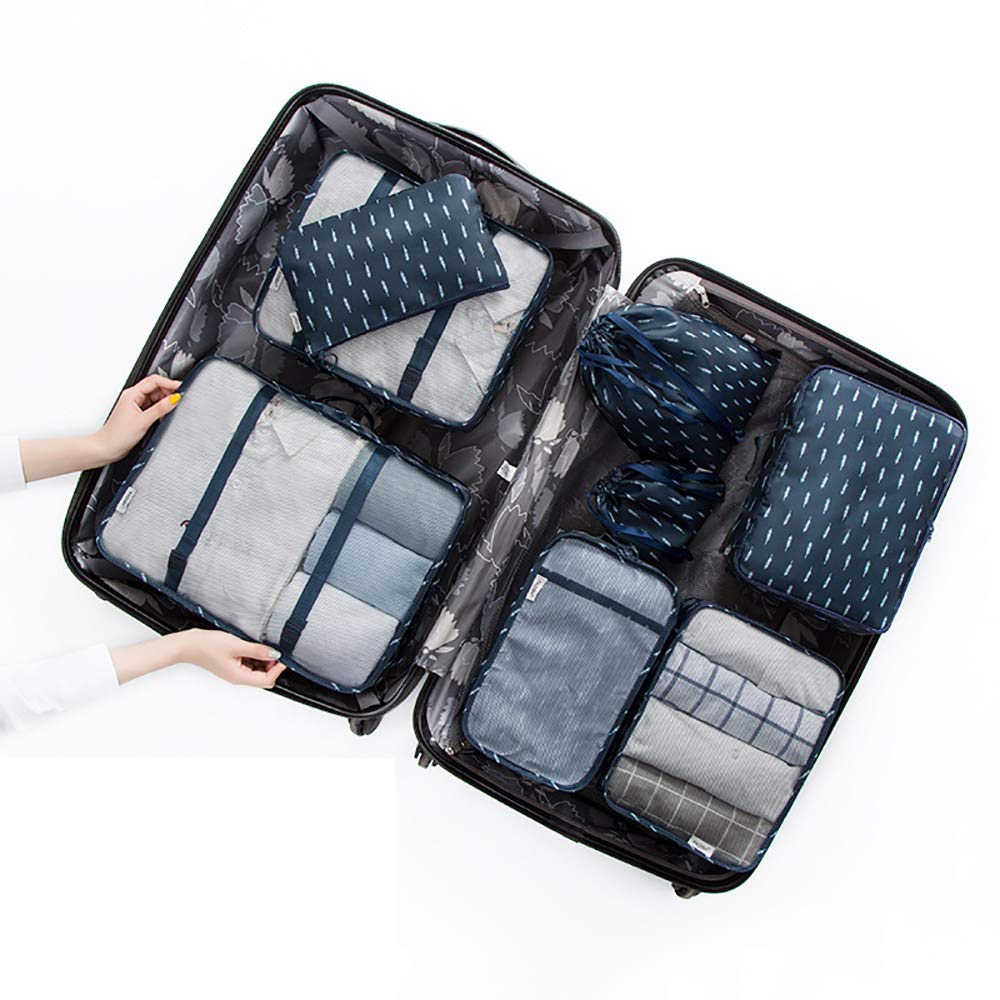 ZLZL 8-Piece Foldable Storage Organizer Set - Travel Luggage Organizer Bags for Clothes, Accessories & Essentials | Perfect for Suitcase, Closet & Packing Organization