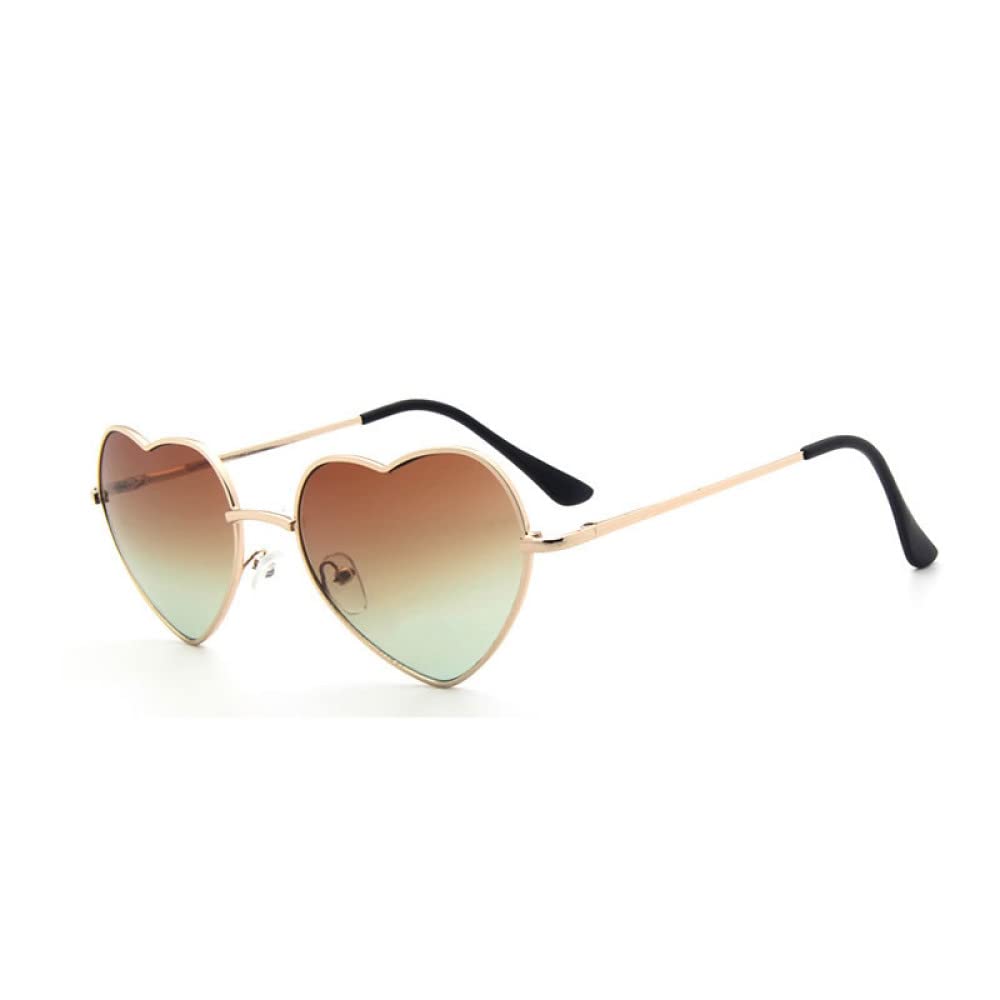 Heart Shaped Sunglasses for Women - Red Mirror Lens for Beach & Driving