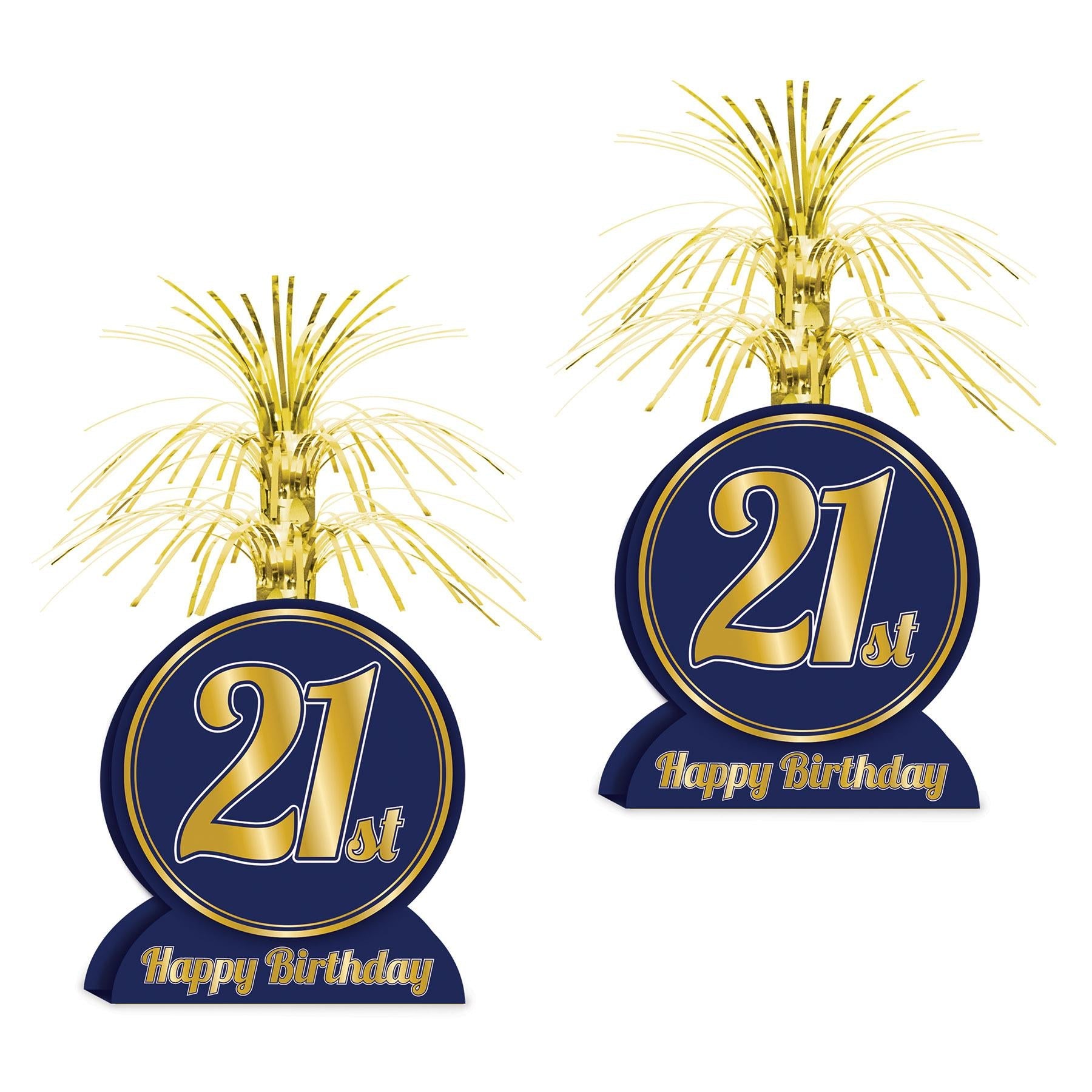 12 Pack Beistle 21st Birthday Party Centerpieces - Gold & Black Balloon Decorations for Adult Birthday Party Decor, Bar Mitzvah, Graduation Celebration (Perfect for Table Centerpieces and Photo Booth Backdrops)
