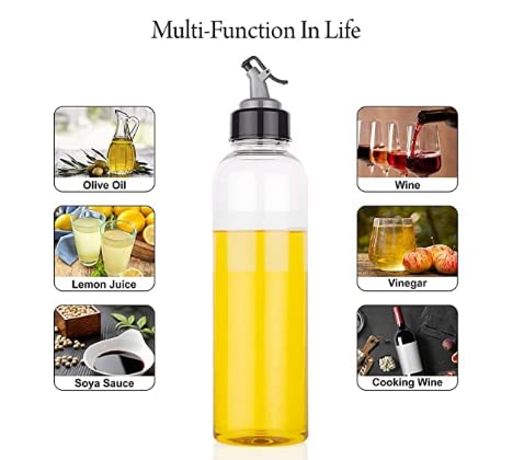 Premium 1 Liter Food Grade Plastic Oil Dispenser - Transparent, Unbreakable Oil & Vinegar Bottle for Cooking, Easy Flow Liquid Pourer - Ideal for Kitchen, Restaurants & Meal Prep (Pack of 1)