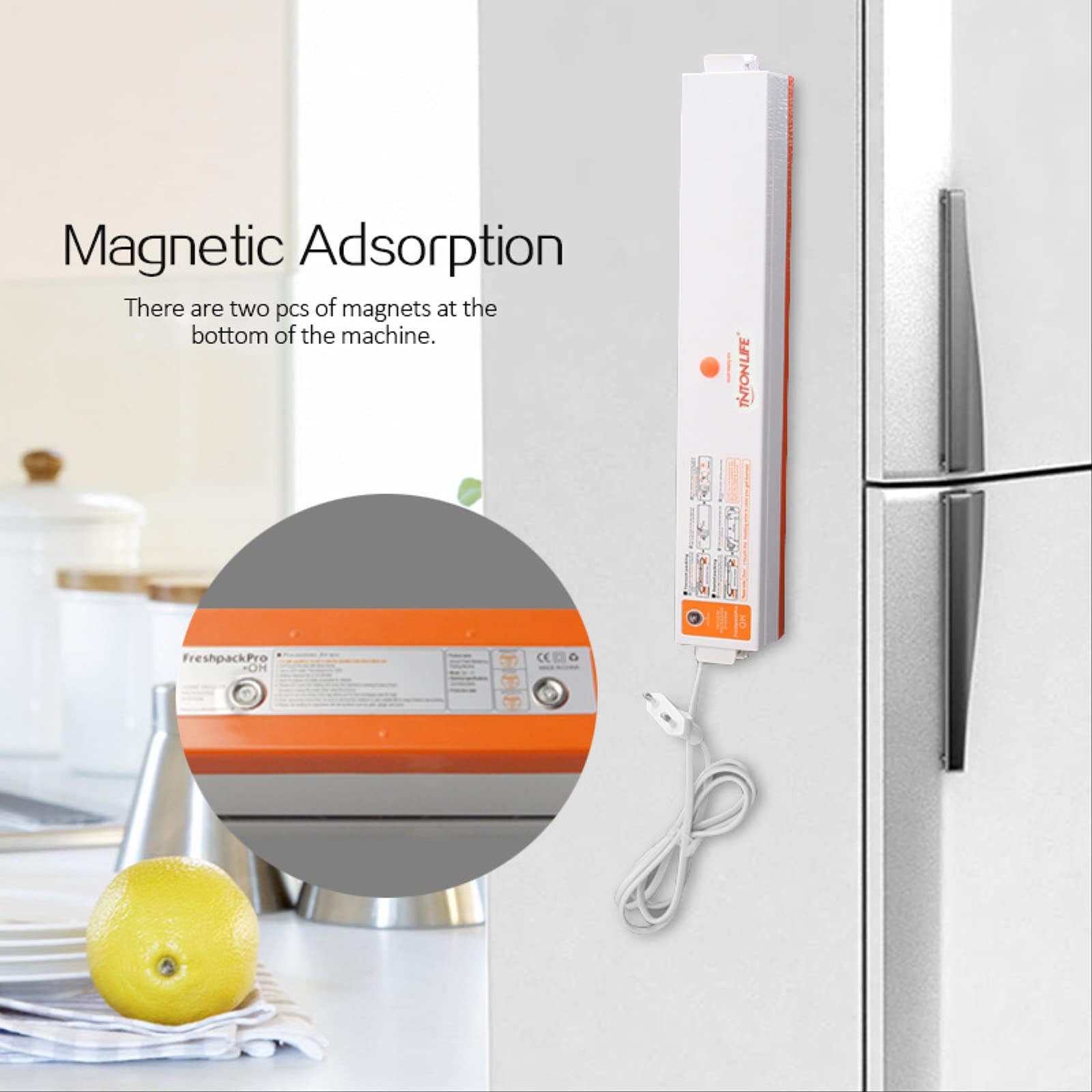 Automatic Vacuum Food Sealer Machine for Home Kitchen - Compact & Portable, Works with Dry, Wet & Oily Foods - Includes 15 Reusable Food Storage Bags (37.5x9.5x5.5cm) - Perfect for Meal Prep, Sous Vide & Food Preservation